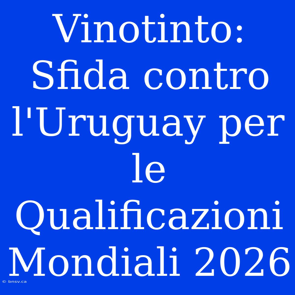 Vinotinto: Sfida Contro L'Uruguay Per Le Qualificazioni Mondiali 2026