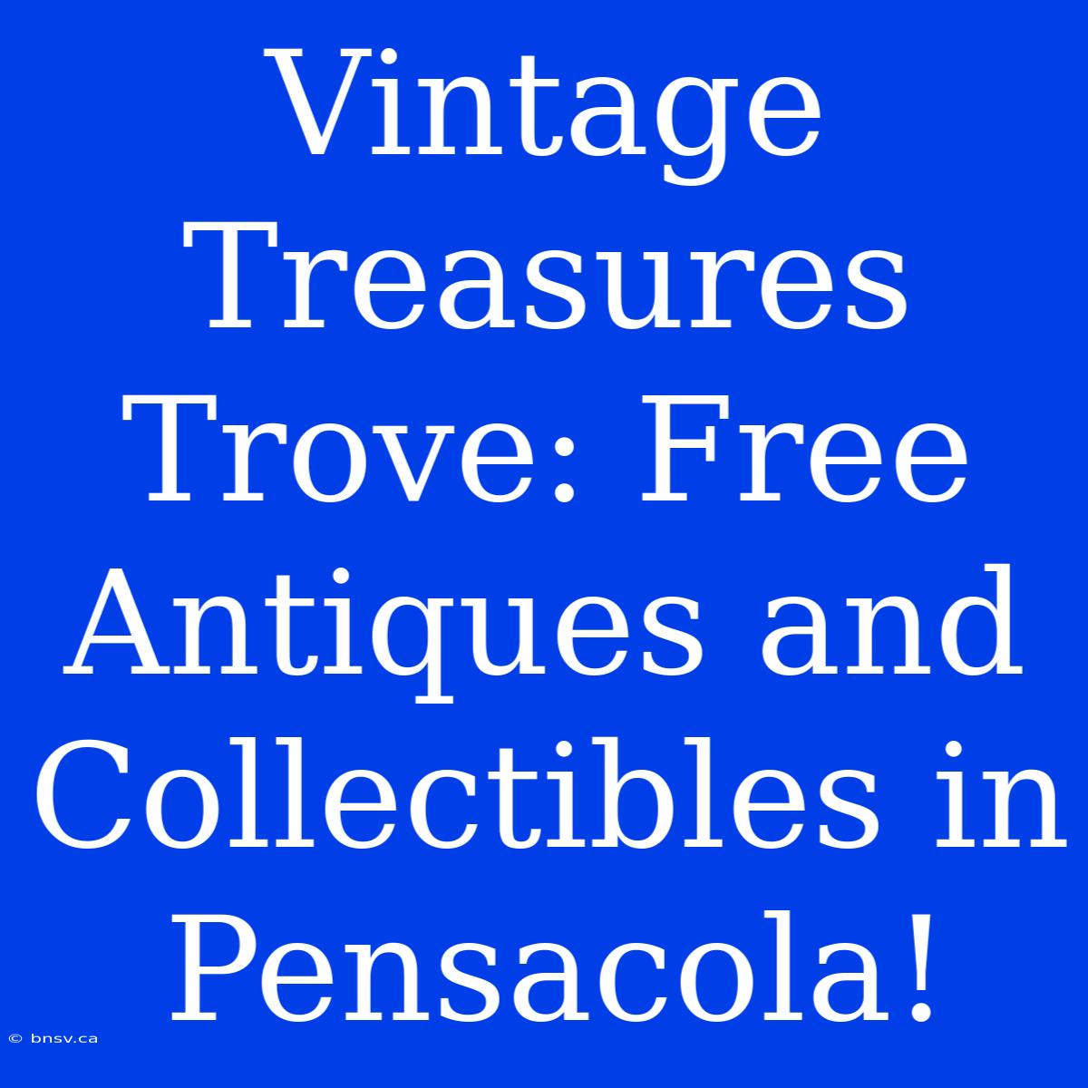 Vintage Treasures Trove: Free Antiques And Collectibles In Pensacola!