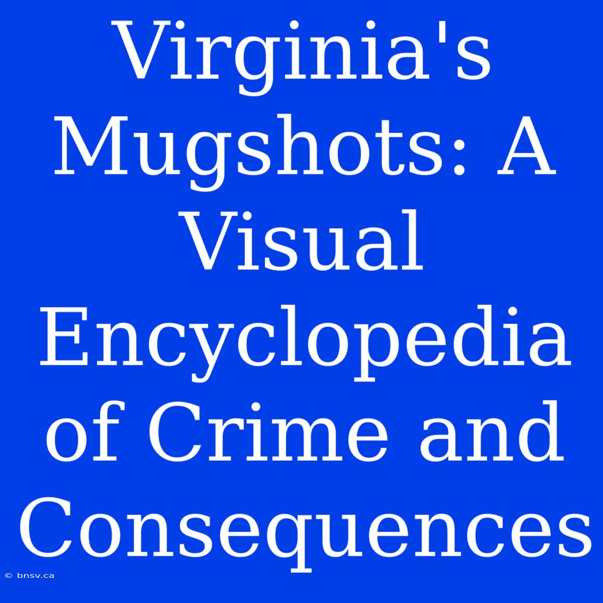 Virginia's Mugshots: A Visual Encyclopedia Of Crime And Consequences