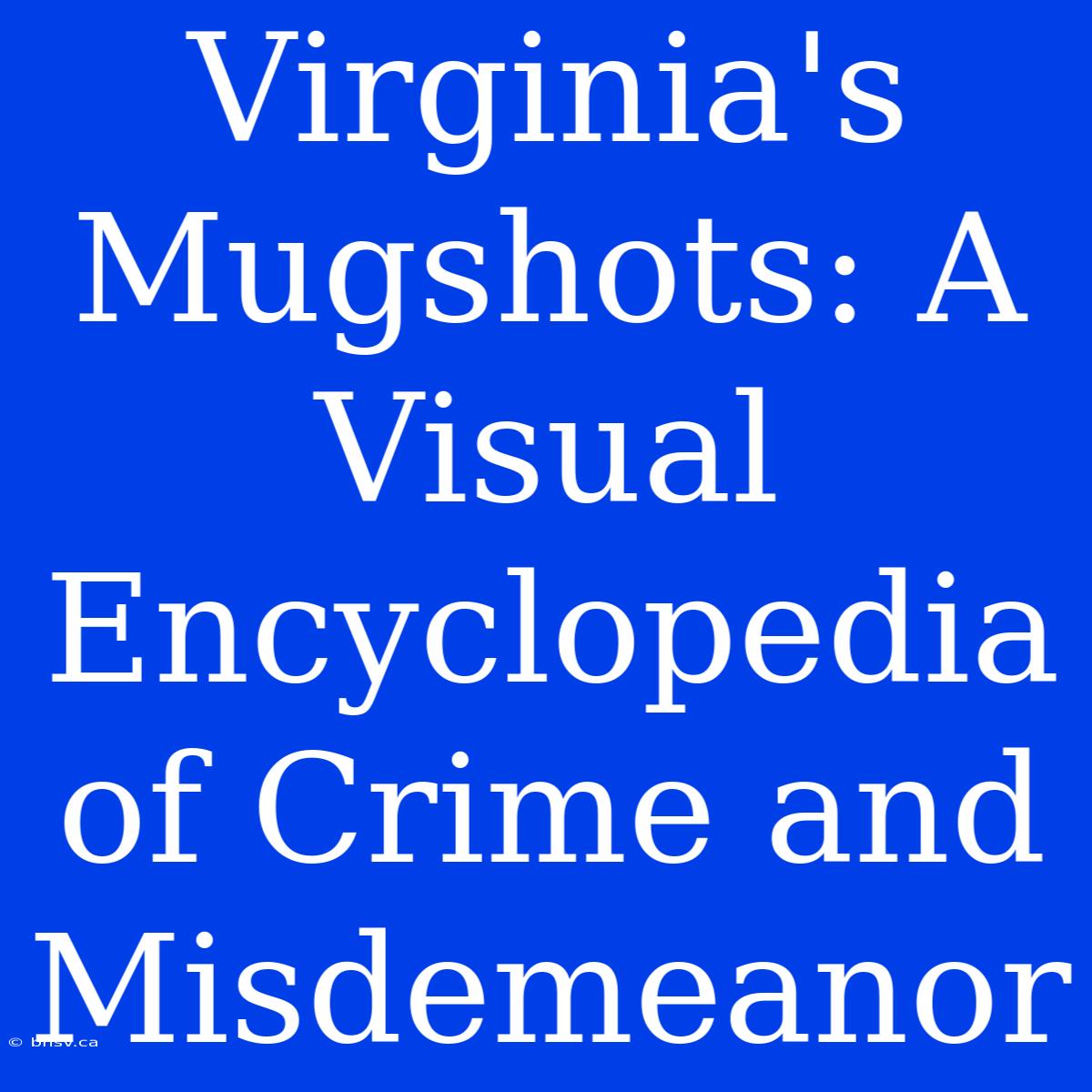 Virginia's Mugshots: A Visual Encyclopedia Of Crime And Misdemeanor