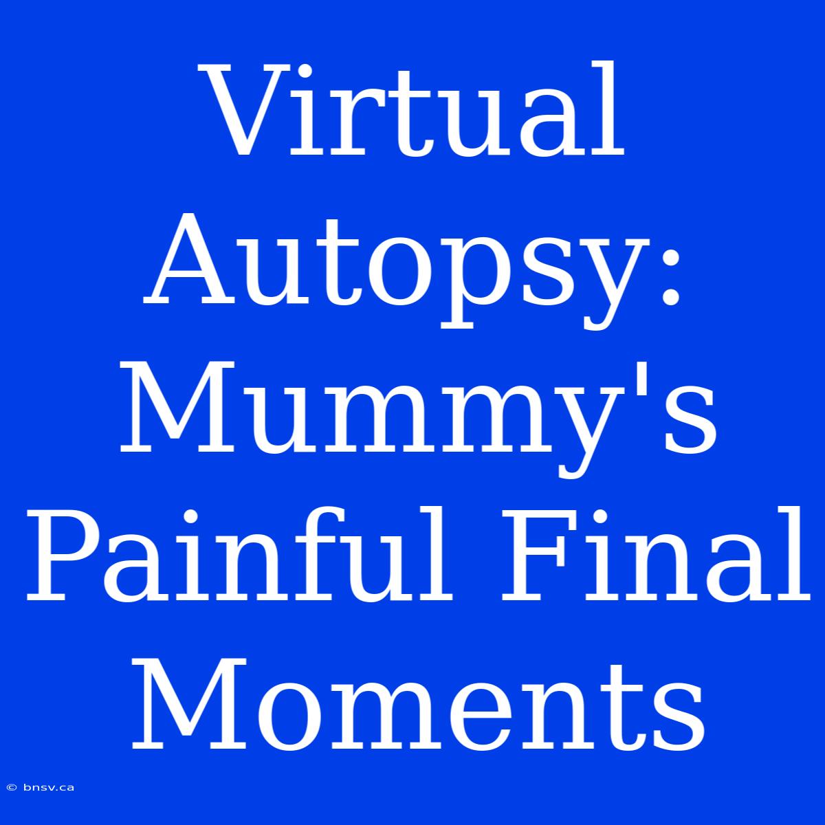 Virtual Autopsy: Mummy's Painful Final Moments