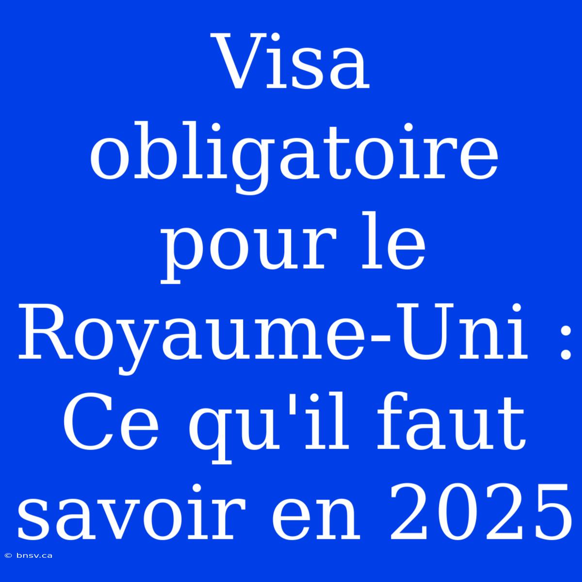 Visa Obligatoire Pour Le Royaume-Uni : Ce Qu'il Faut Savoir En 2025