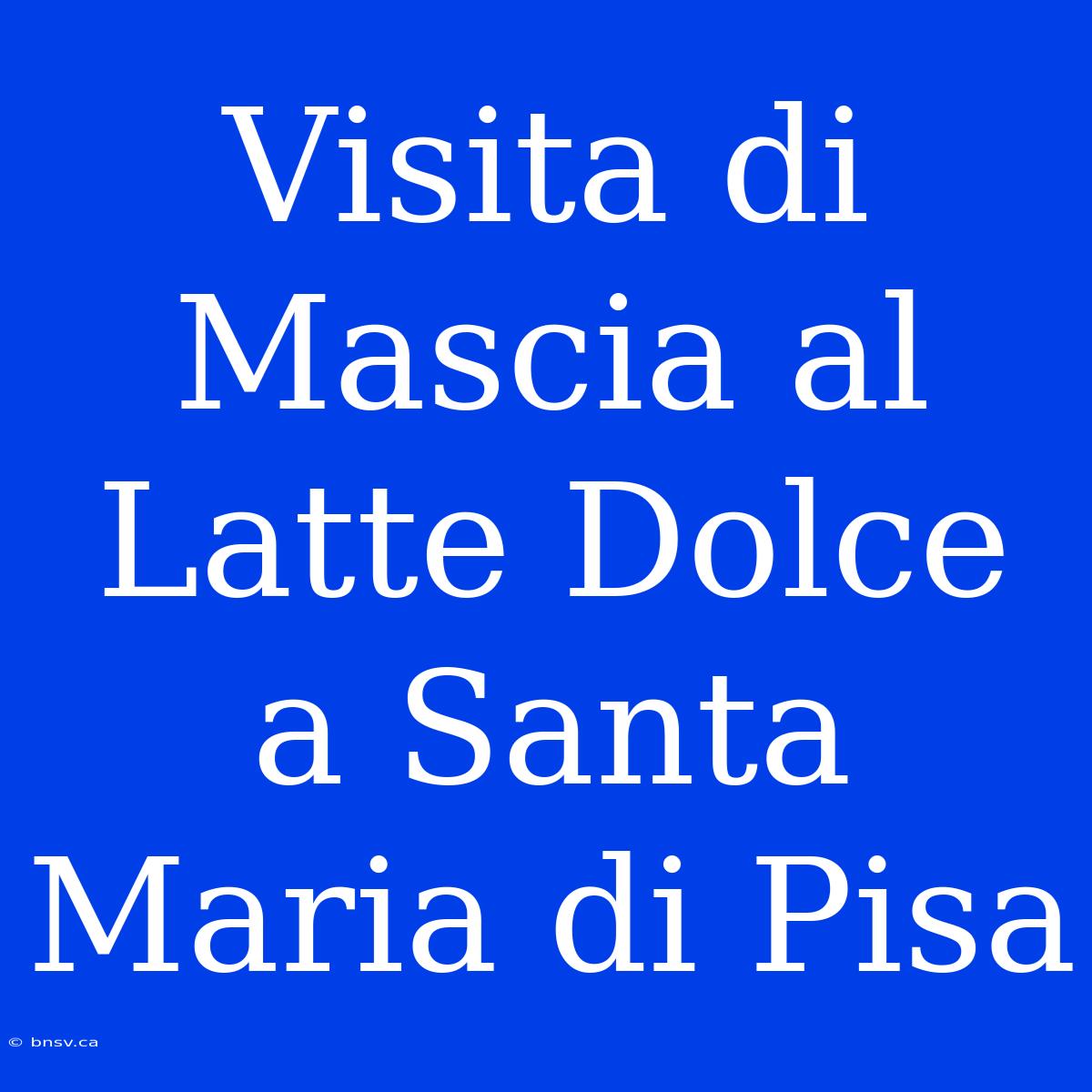 Visita Di Mascia Al Latte Dolce A Santa Maria Di Pisa