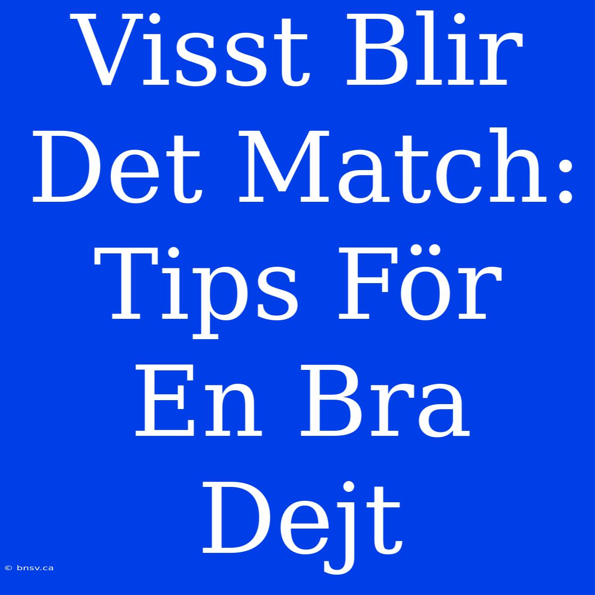 Visst Blir Det Match: Tips För En Bra Dejt