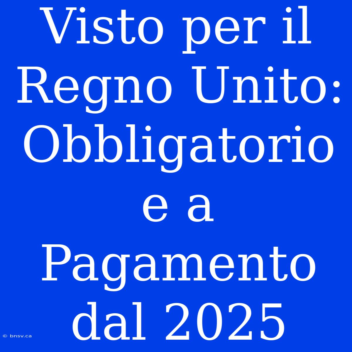 Visto Per Il Regno Unito: Obbligatorio E A Pagamento Dal 2025