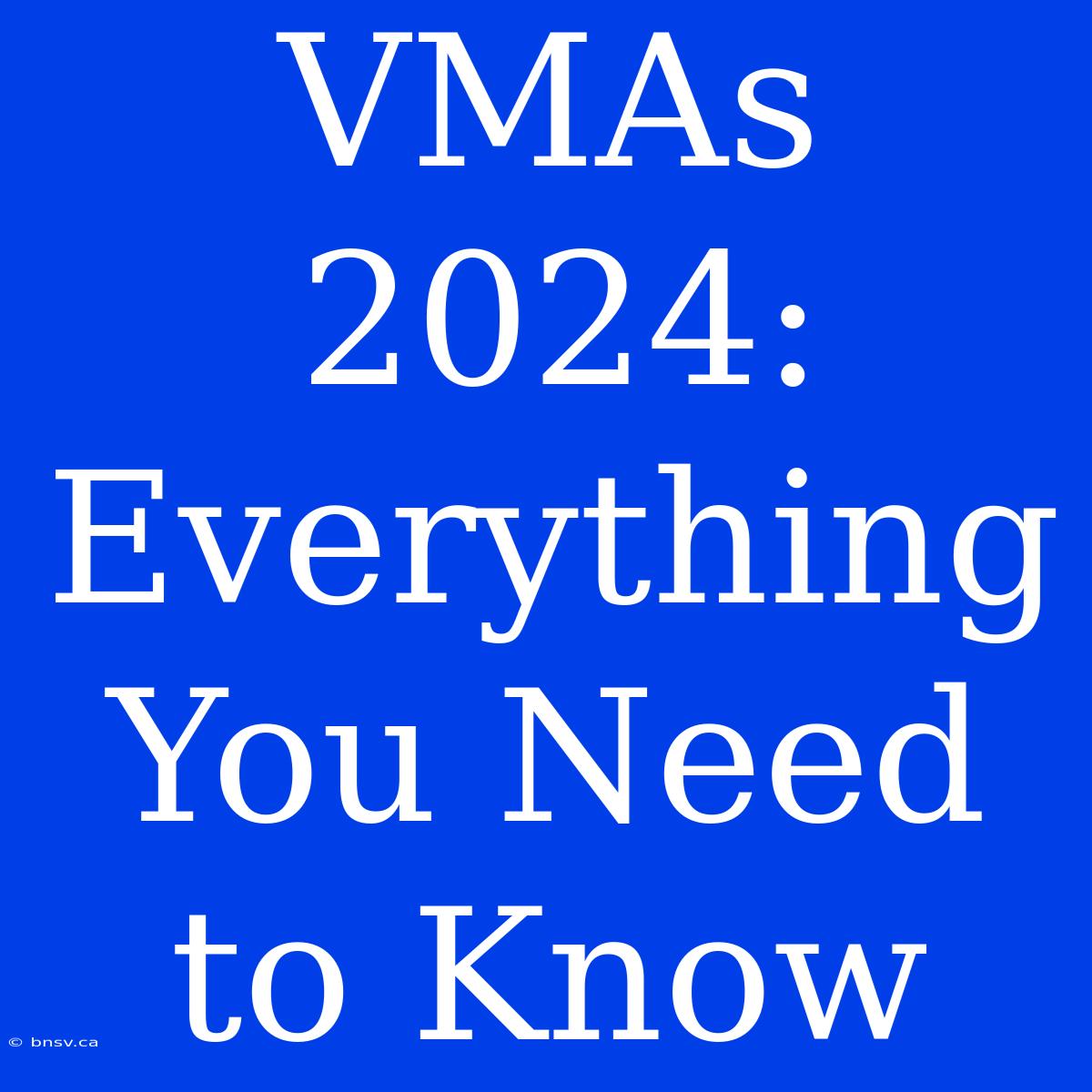 VMAs 2024: Everything You Need To Know