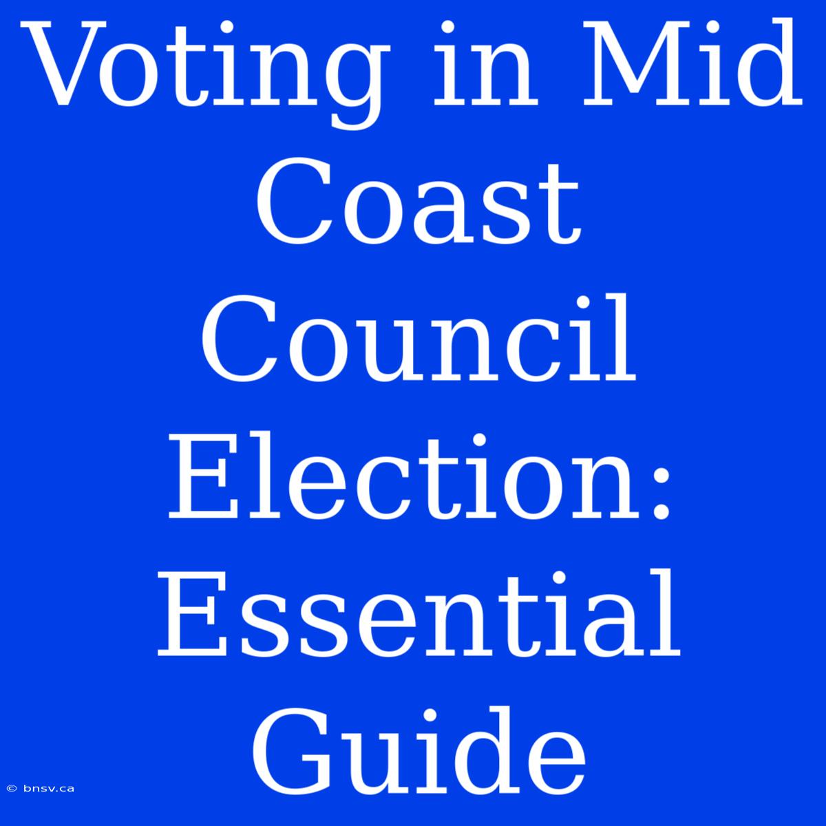 Voting In Mid Coast Council Election: Essential Guide