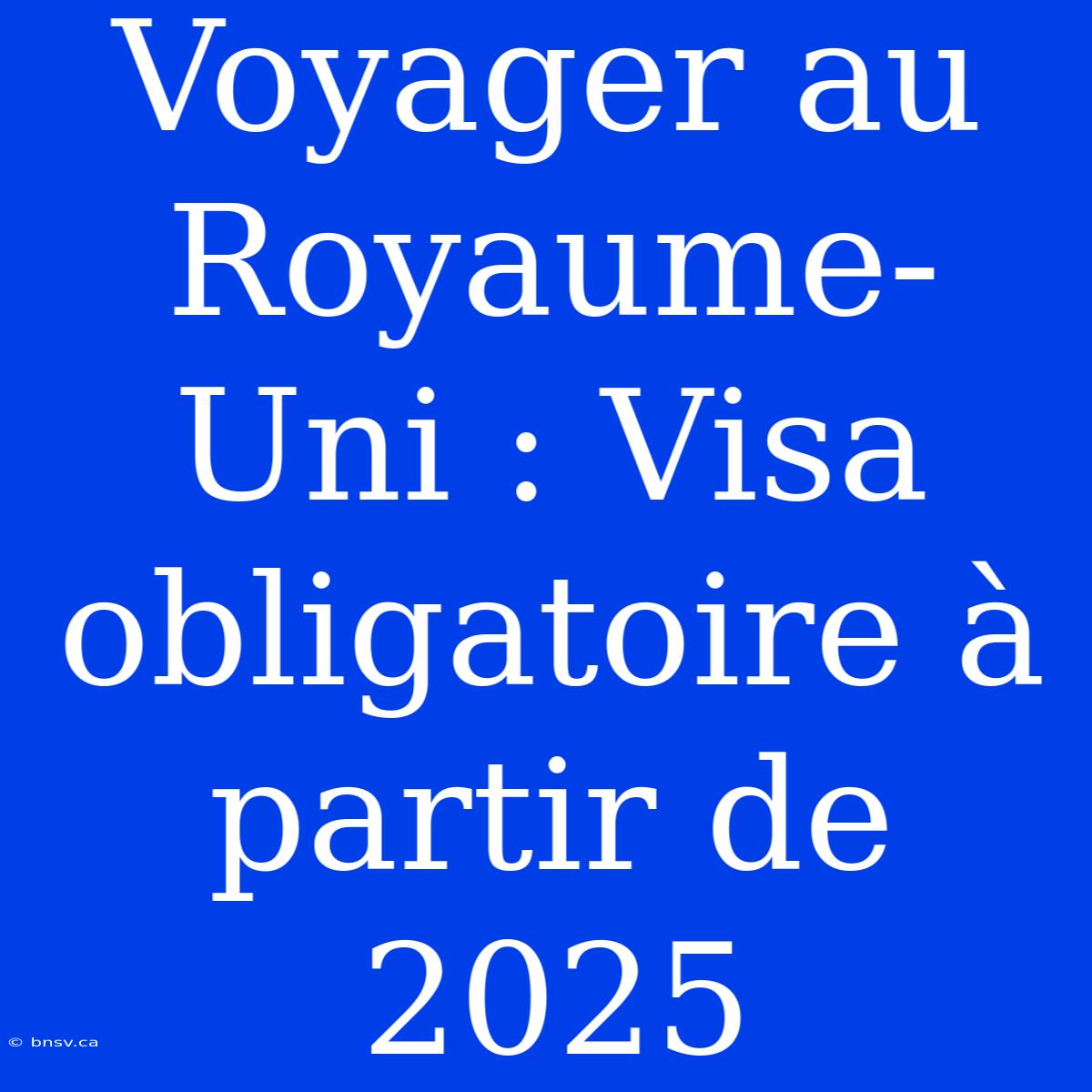 Voyager Au Royaume-Uni : Visa Obligatoire À Partir De 2025