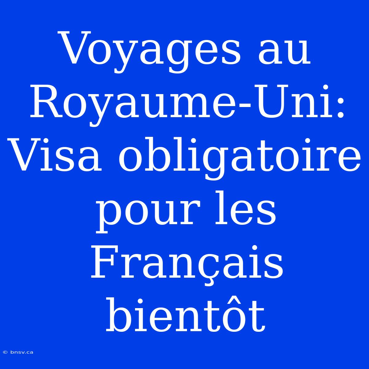 Voyages Au Royaume-Uni: Visa Obligatoire Pour Les Français Bientôt