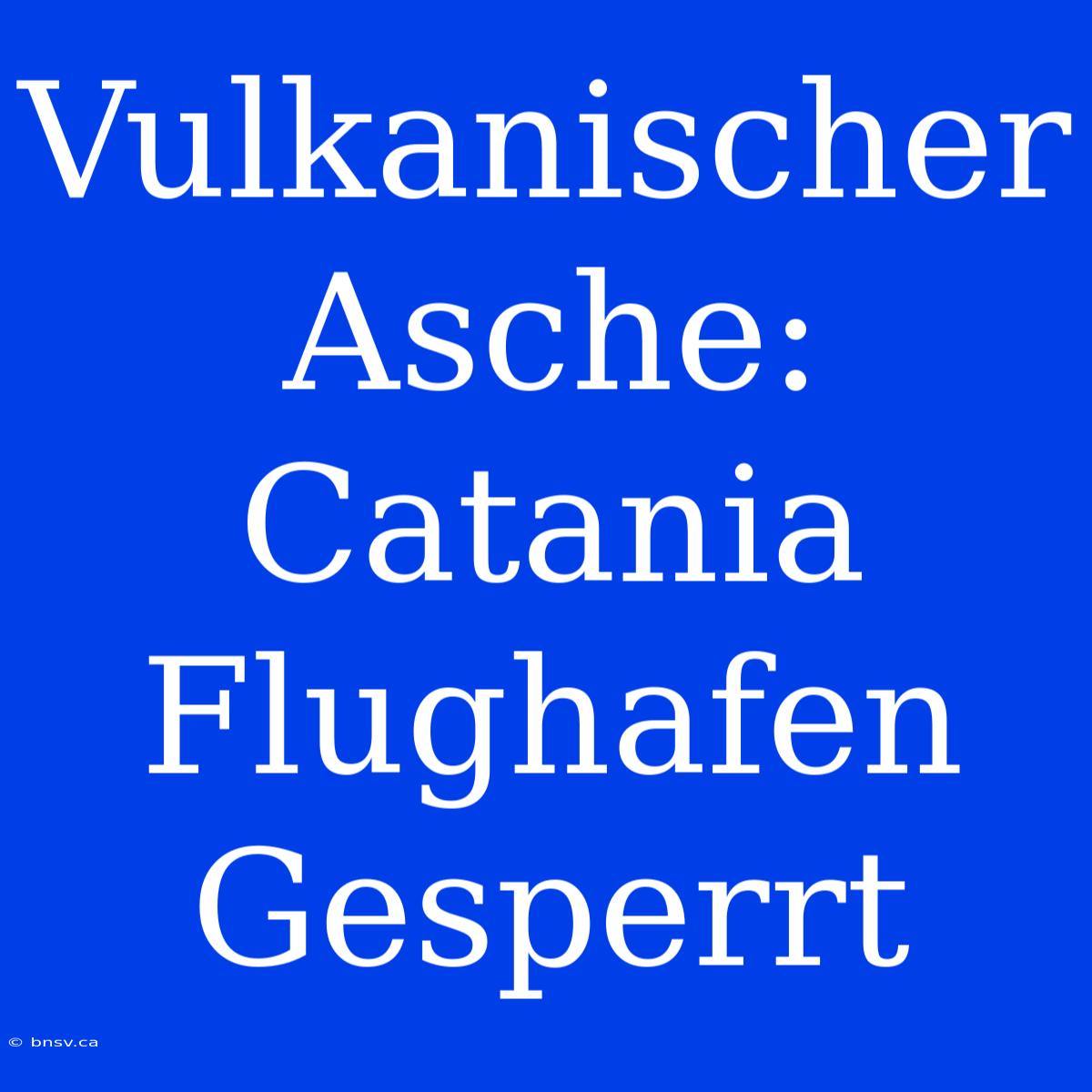 Vulkanischer Asche: Catania Flughafen Gesperrt