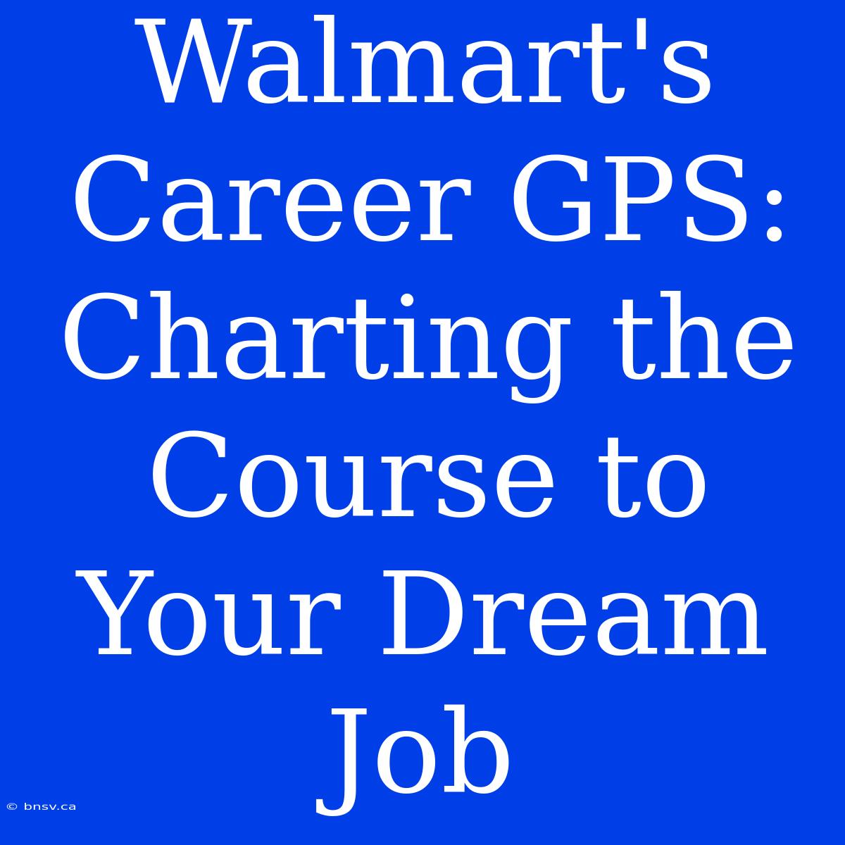 Walmart's Career GPS: Charting The Course To Your Dream Job