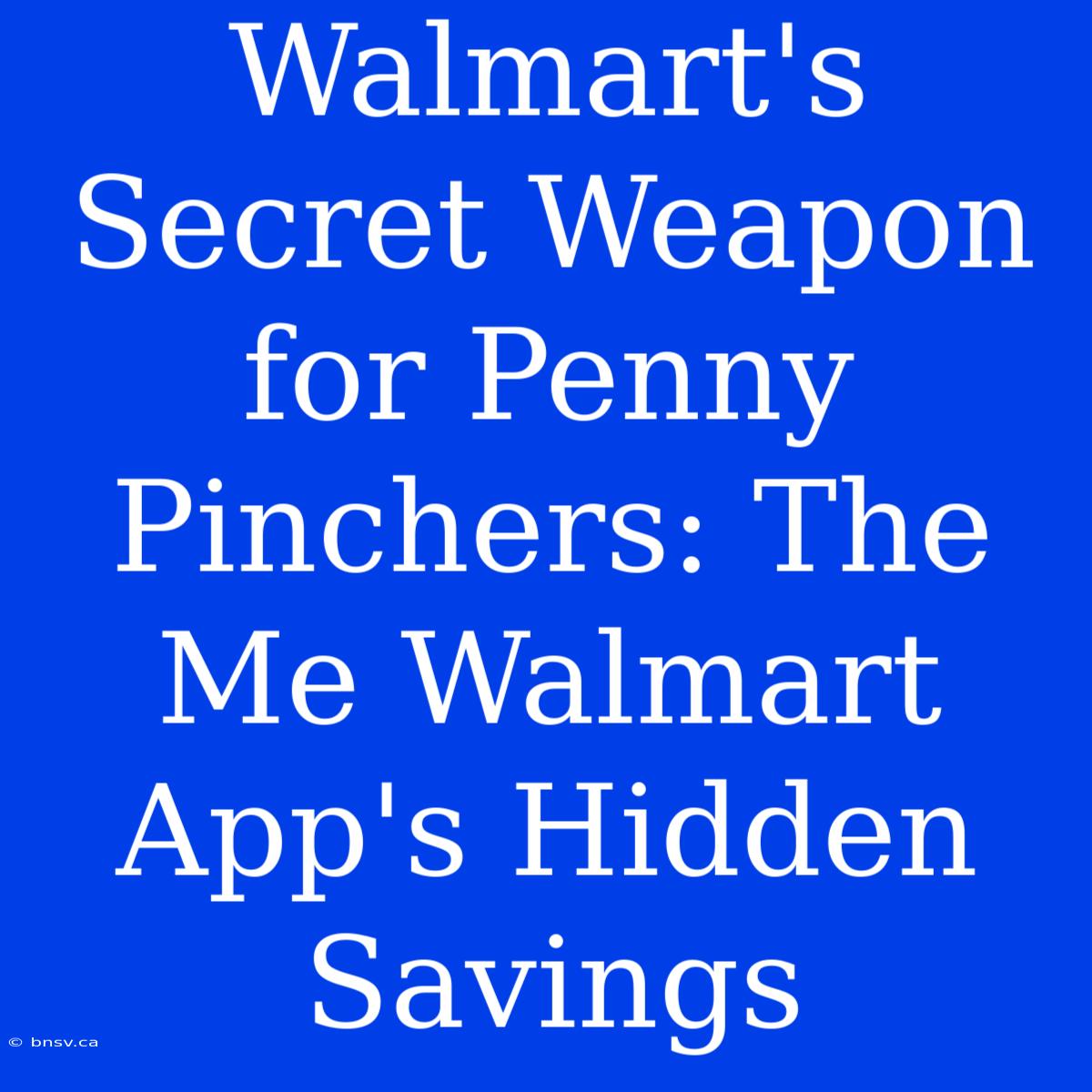 Walmart's Secret Weapon For Penny Pinchers: The Me Walmart App's Hidden Savings