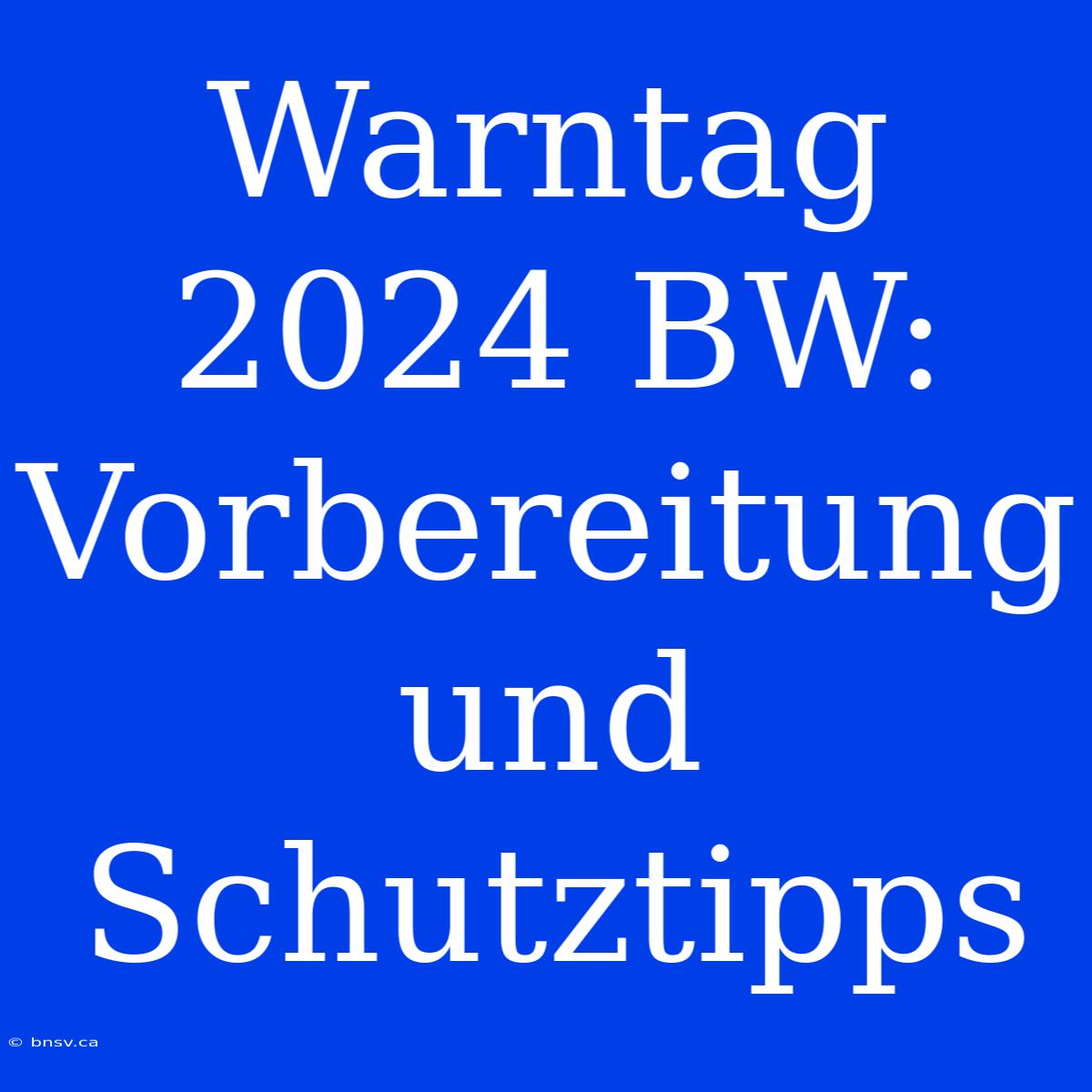 Warntag 2024 BW: Vorbereitung Und Schutztipps