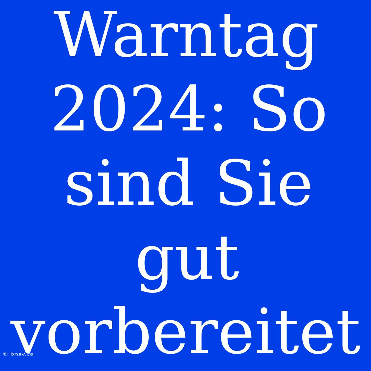 Warntag 2024: So Sind Sie Gut Vorbereitet