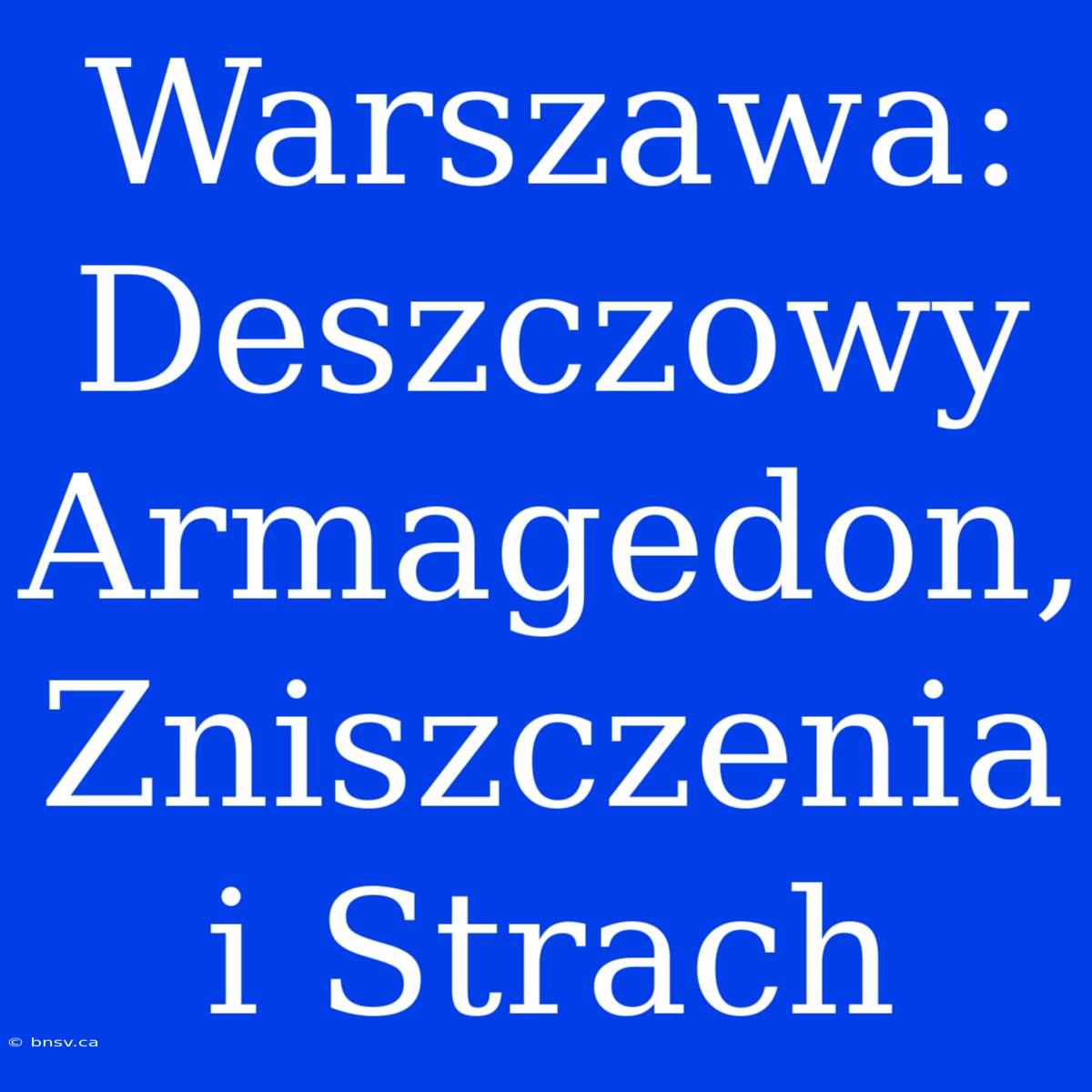 Warszawa: Deszczowy Armagedon, Zniszczenia I Strach