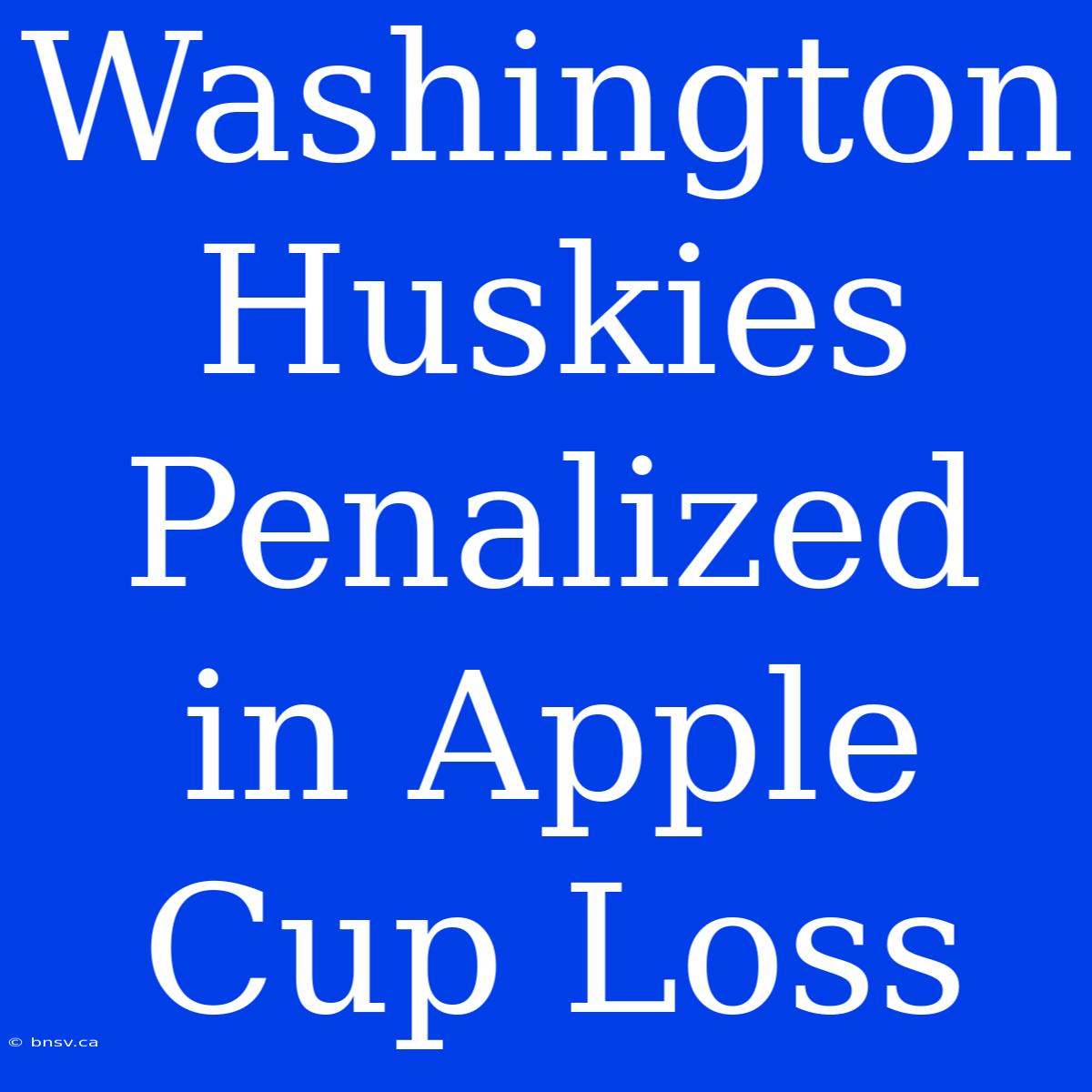 Washington Huskies Penalized In Apple Cup Loss