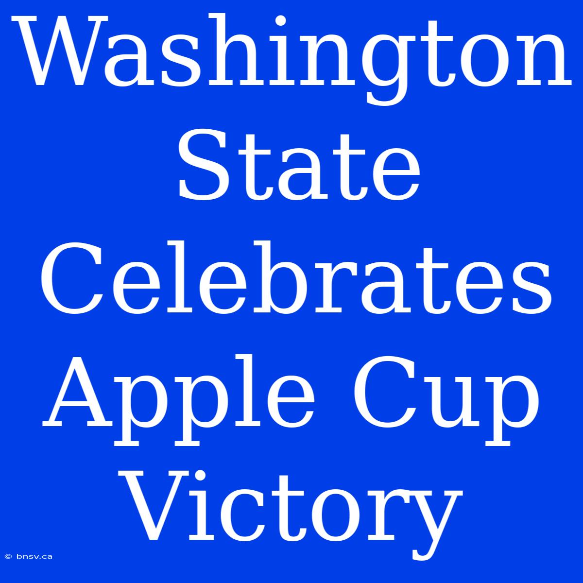 Washington State Celebrates Apple Cup Victory