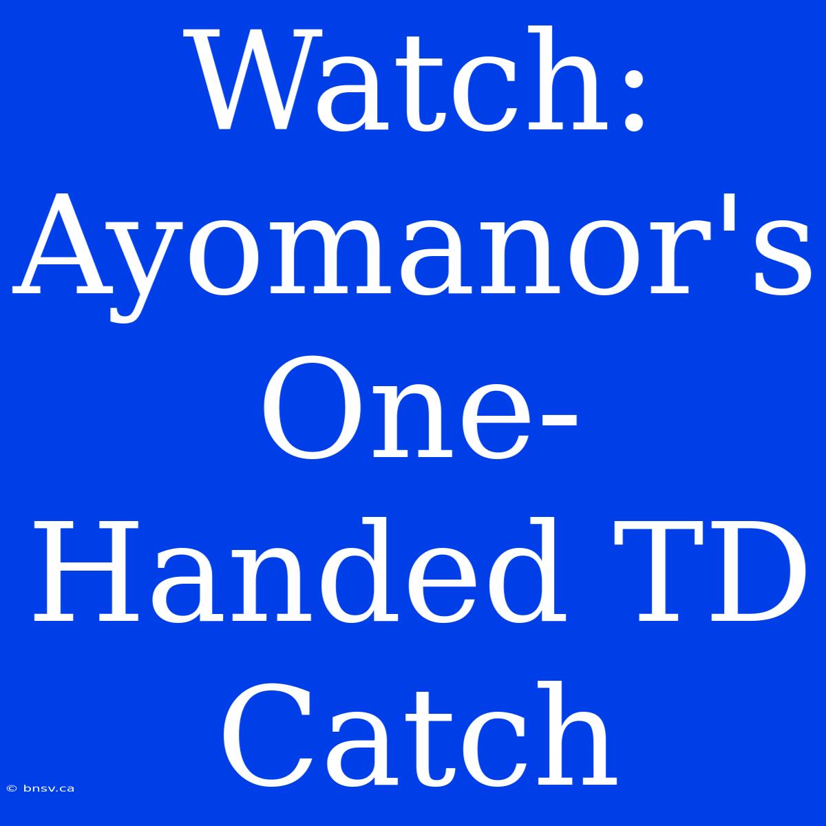 Watch: Ayomanor's One-Handed TD Catch