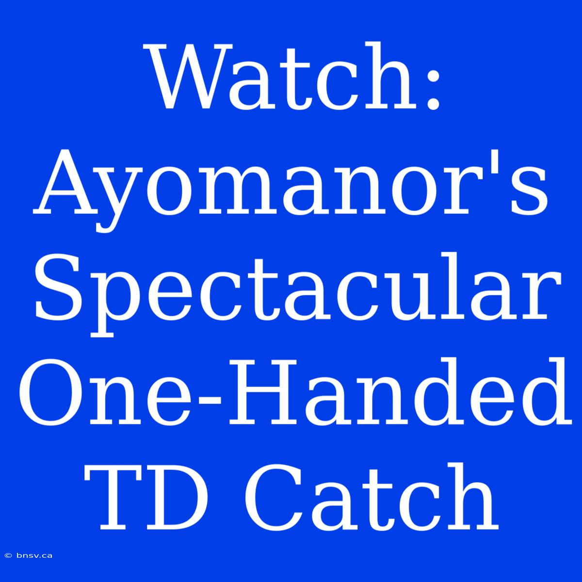 Watch: Ayomanor's Spectacular One-Handed TD Catch