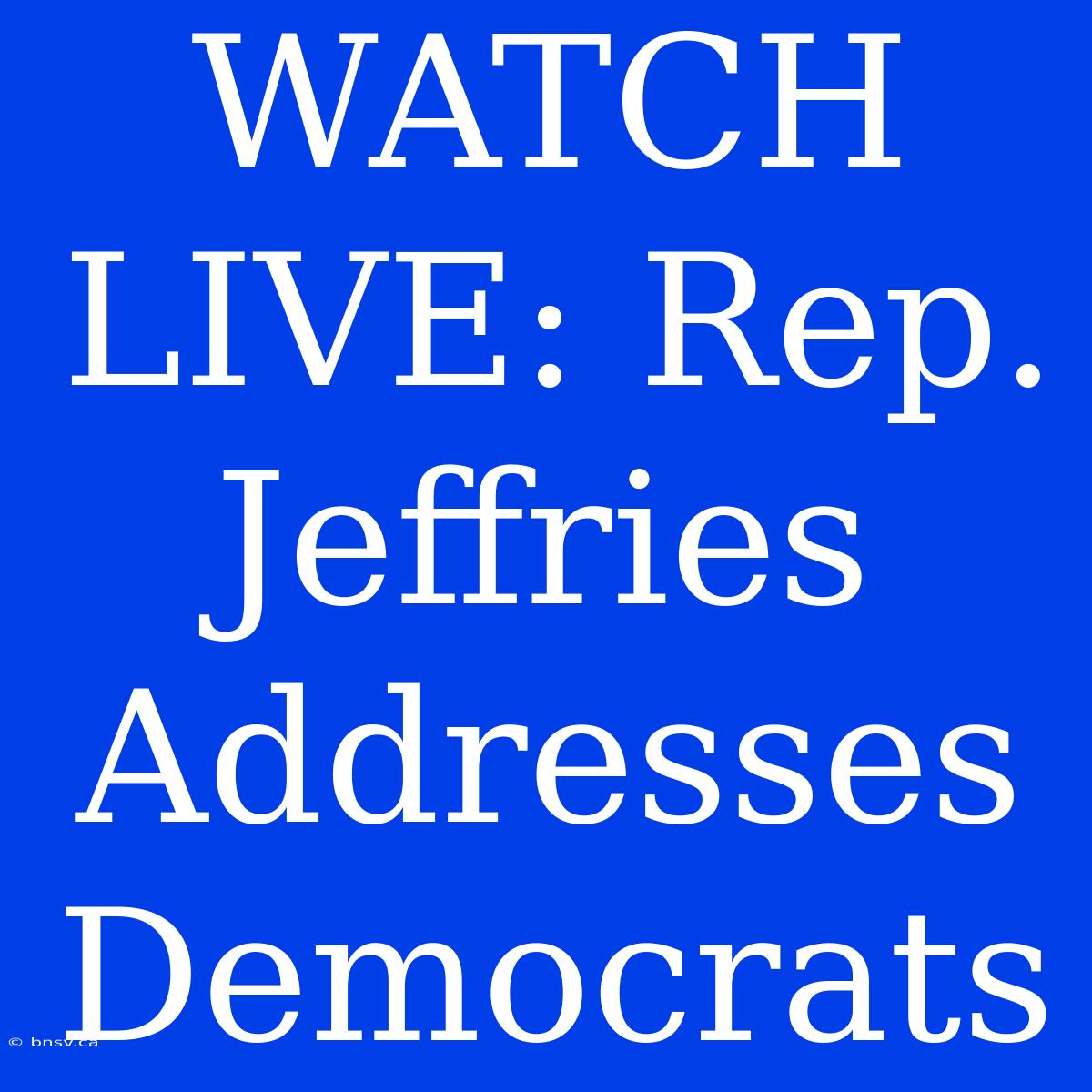 WATCH LIVE: Rep. Jeffries Addresses Democrats