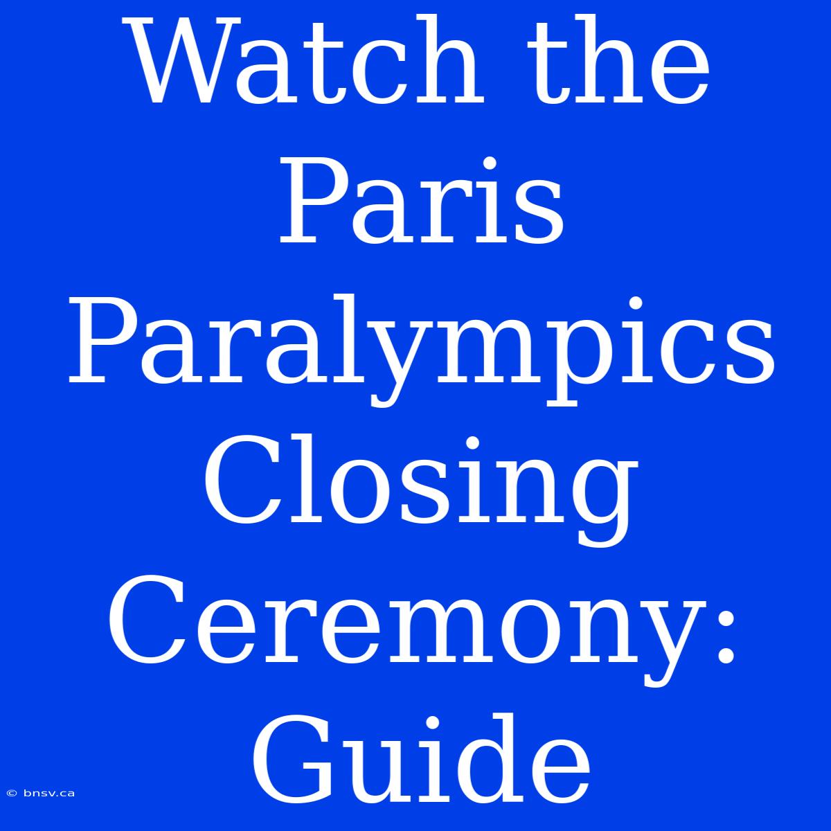 Watch The Paris Paralympics Closing Ceremony: Guide