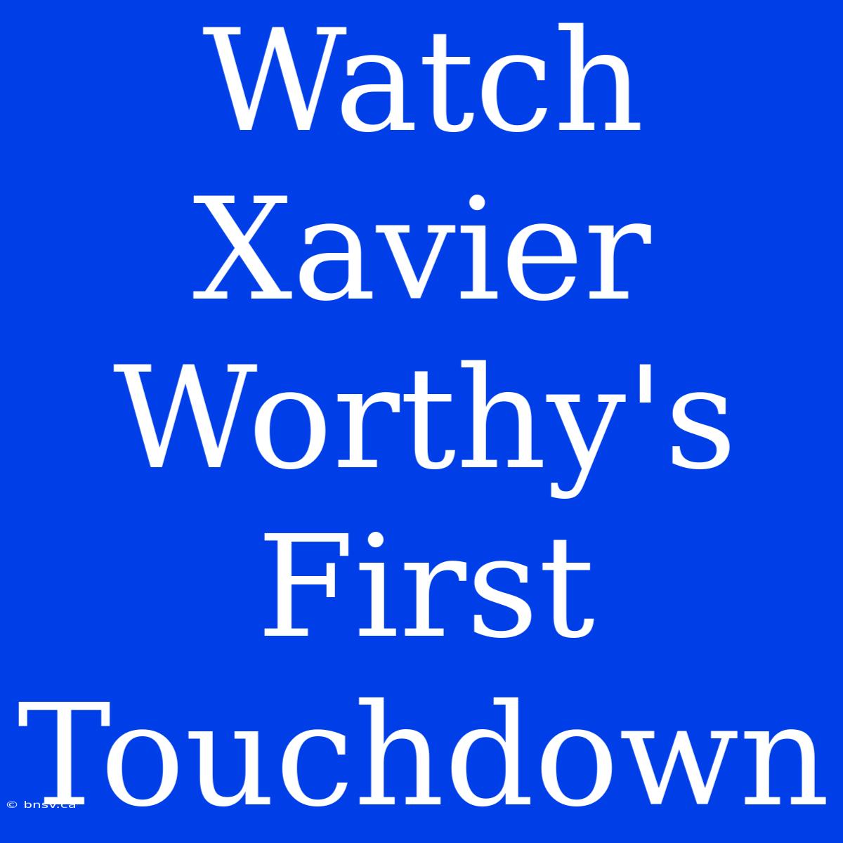 Watch Xavier Worthy's First Touchdown