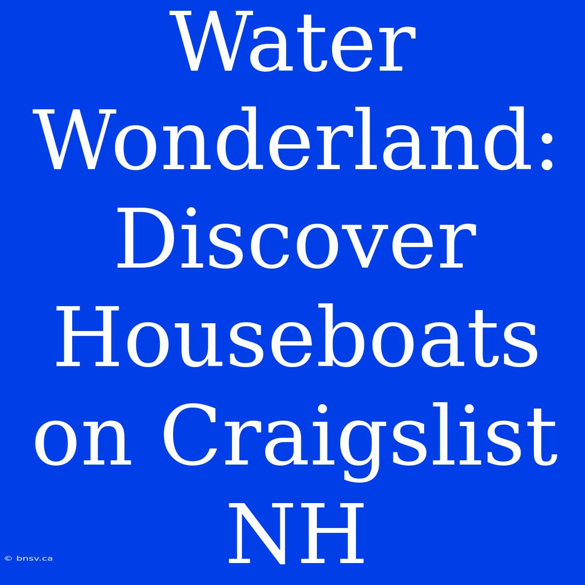 Water Wonderland: Discover Houseboats On Craigslist NH