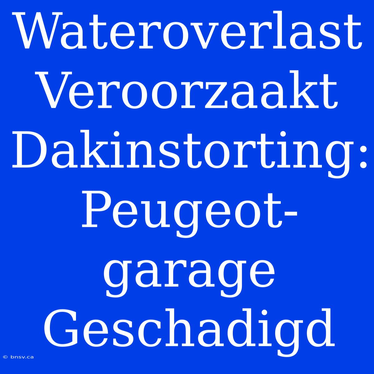 Wateroverlast Veroorzaakt Dakinstorting: Peugeot-garage Geschadigd