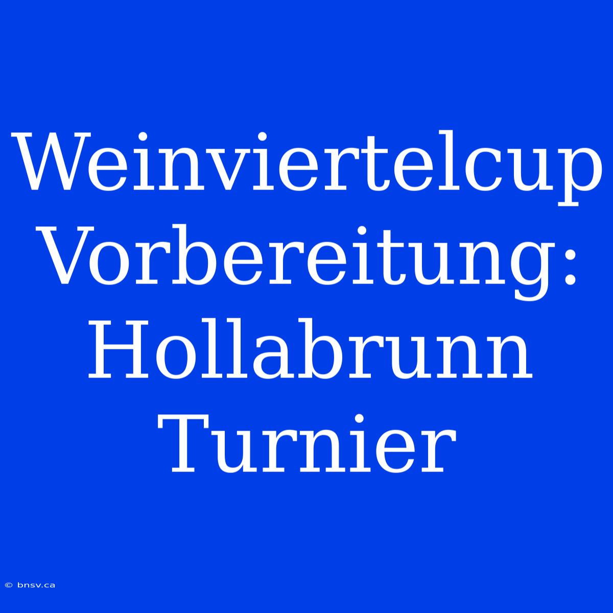 Weinviertelcup Vorbereitung: Hollabrunn Turnier