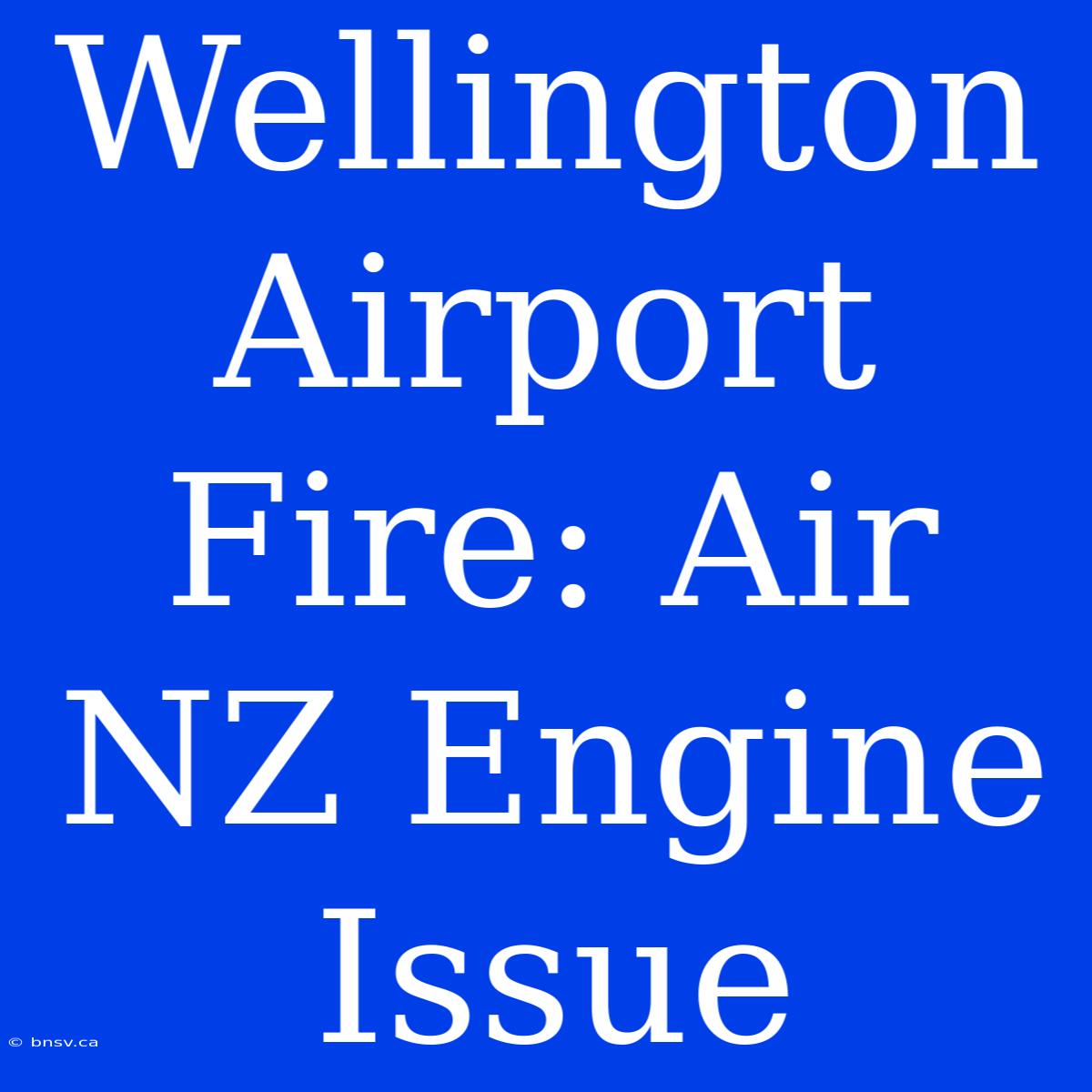 Wellington Airport Fire: Air NZ Engine Issue