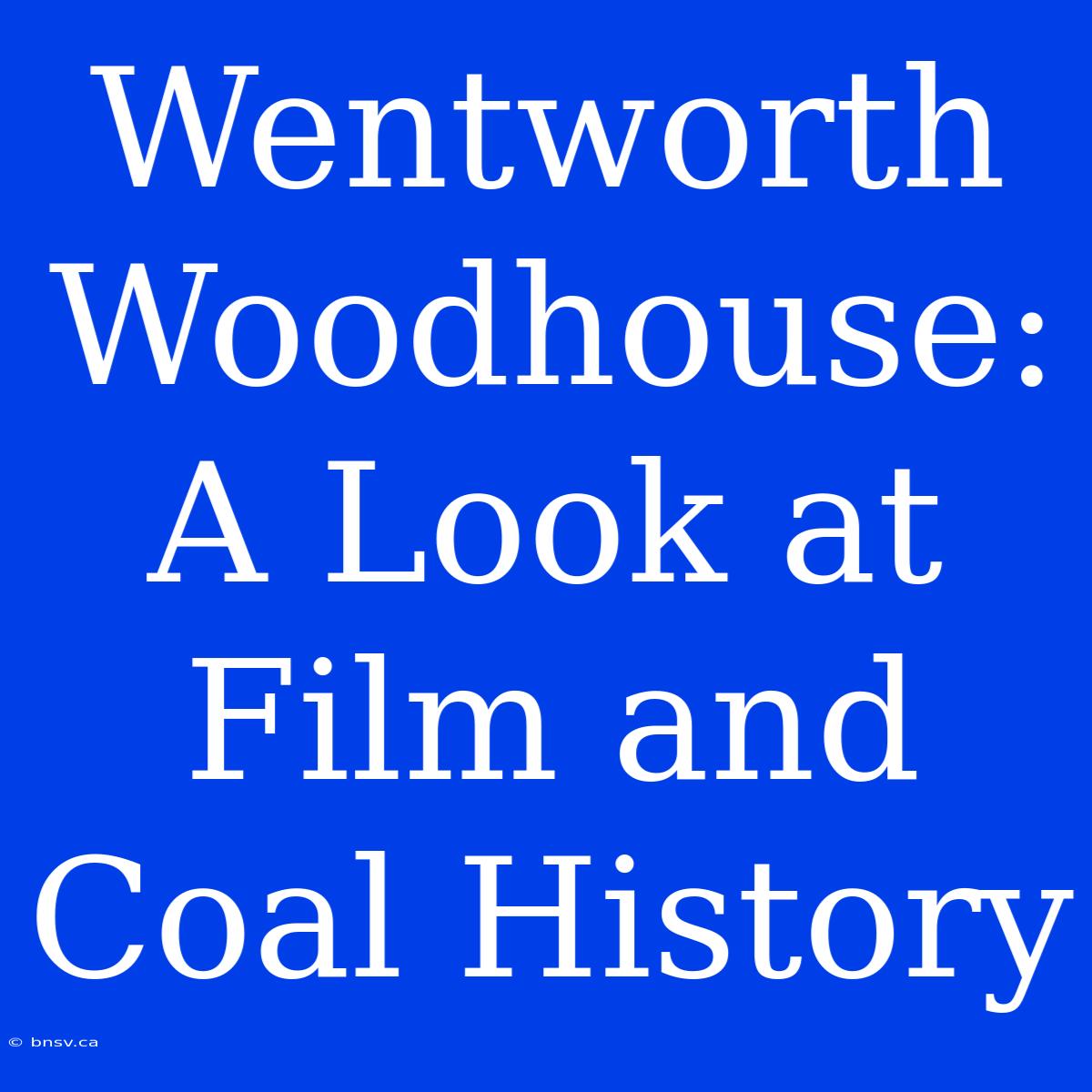 Wentworth Woodhouse: A Look At Film And Coal History