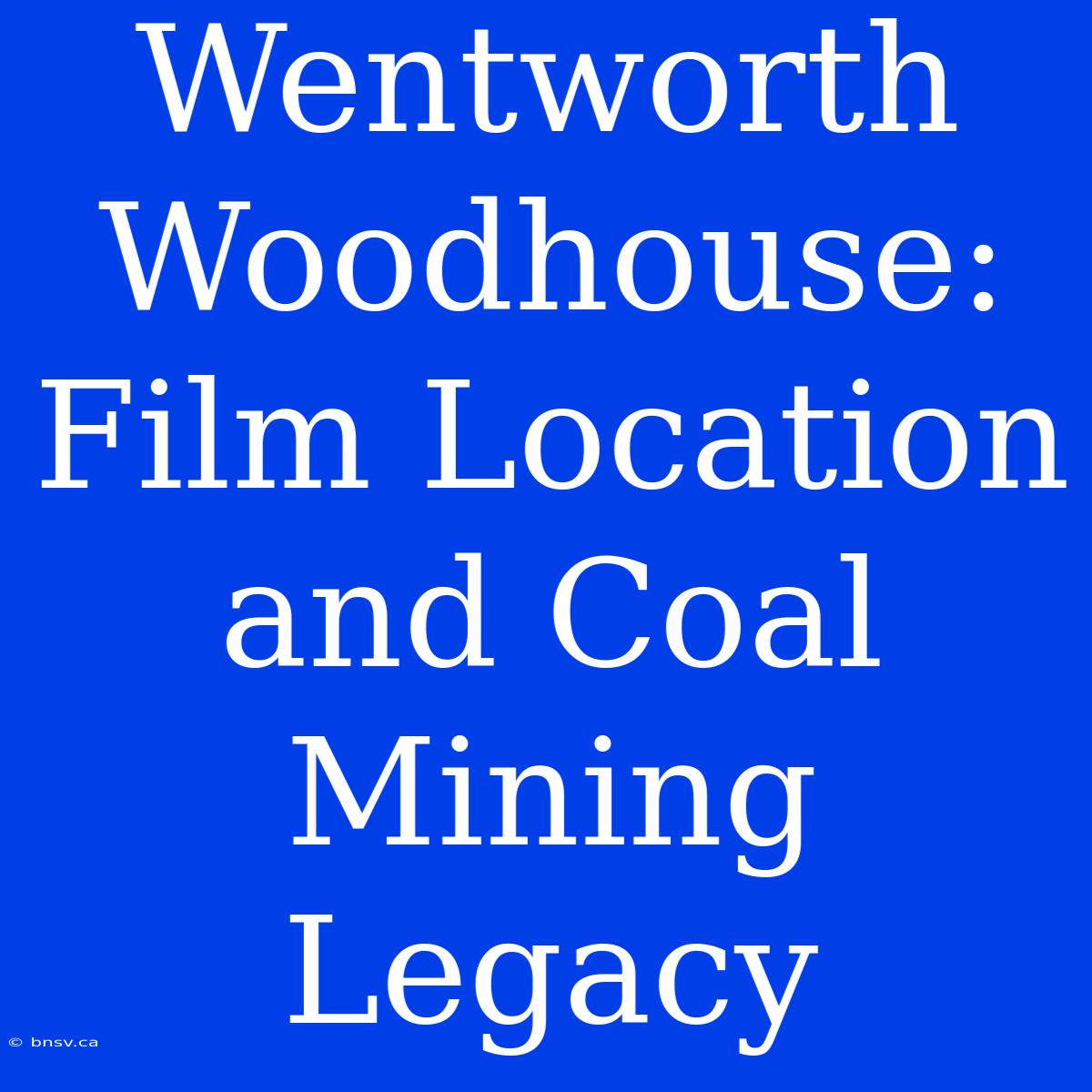 Wentworth Woodhouse: Film Location And Coal Mining Legacy