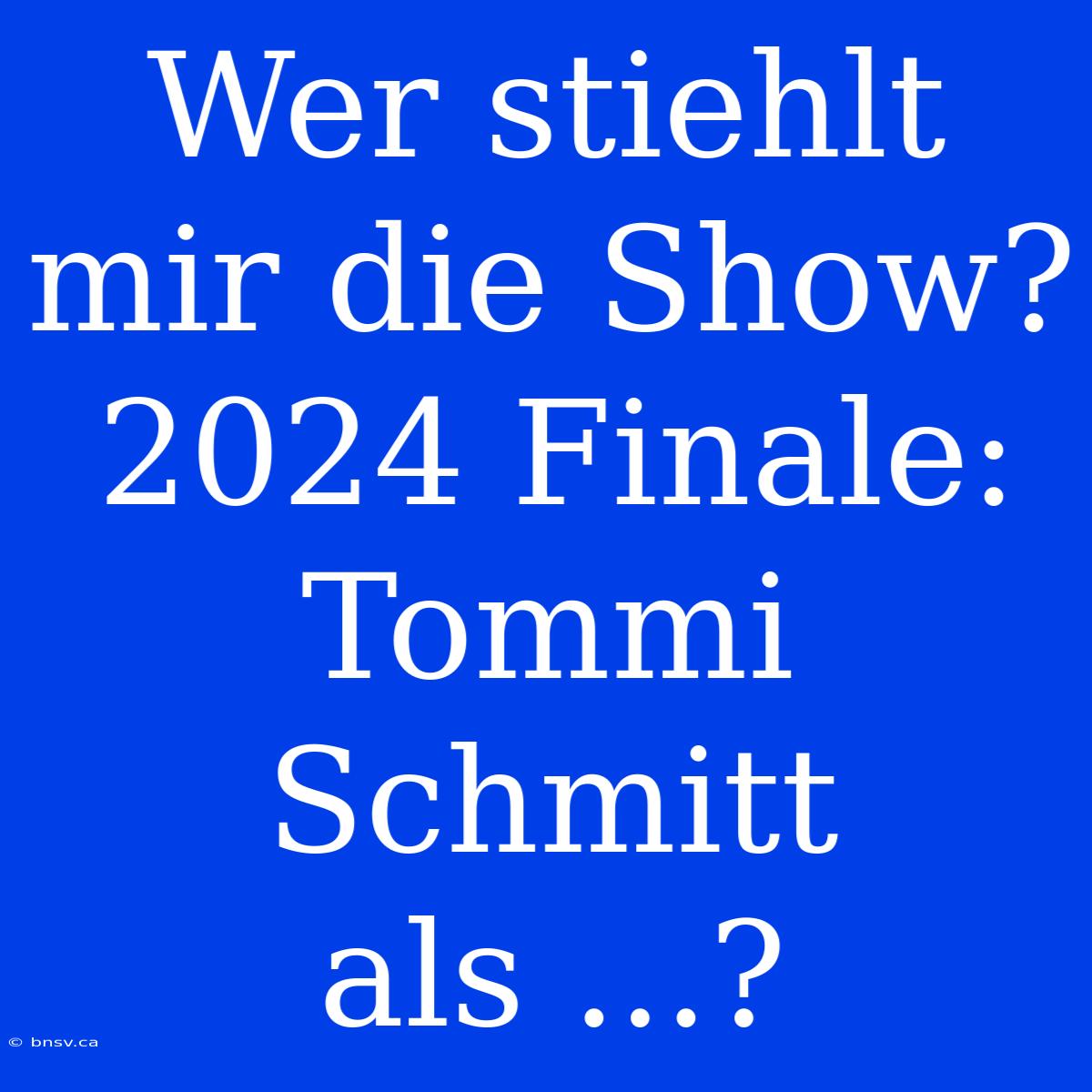 Wer Stiehlt Mir Die Show? 2024 Finale: Tommi Schmitt Als ...?