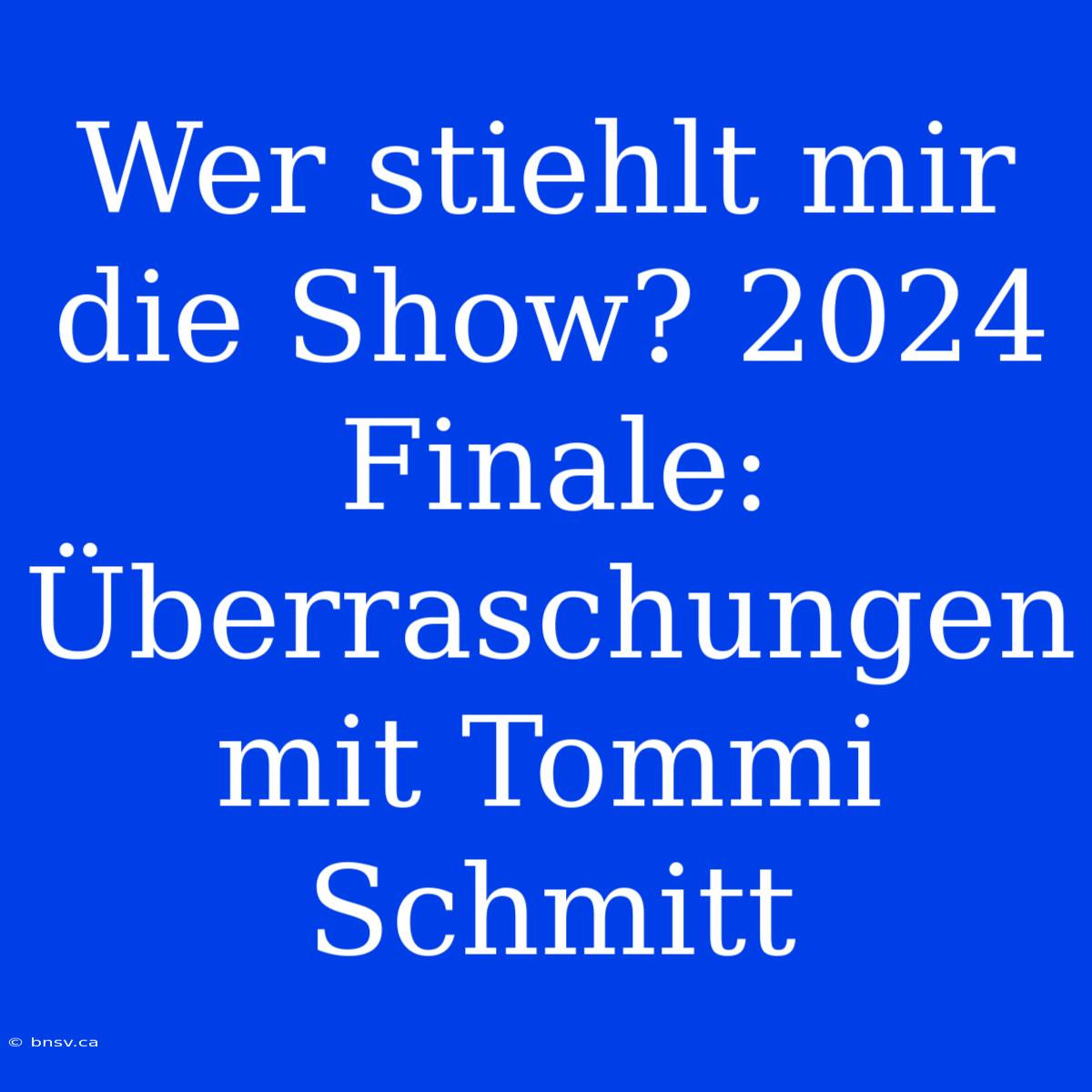 Wer Stiehlt Mir Die Show? 2024 Finale: Überraschungen Mit Tommi Schmitt