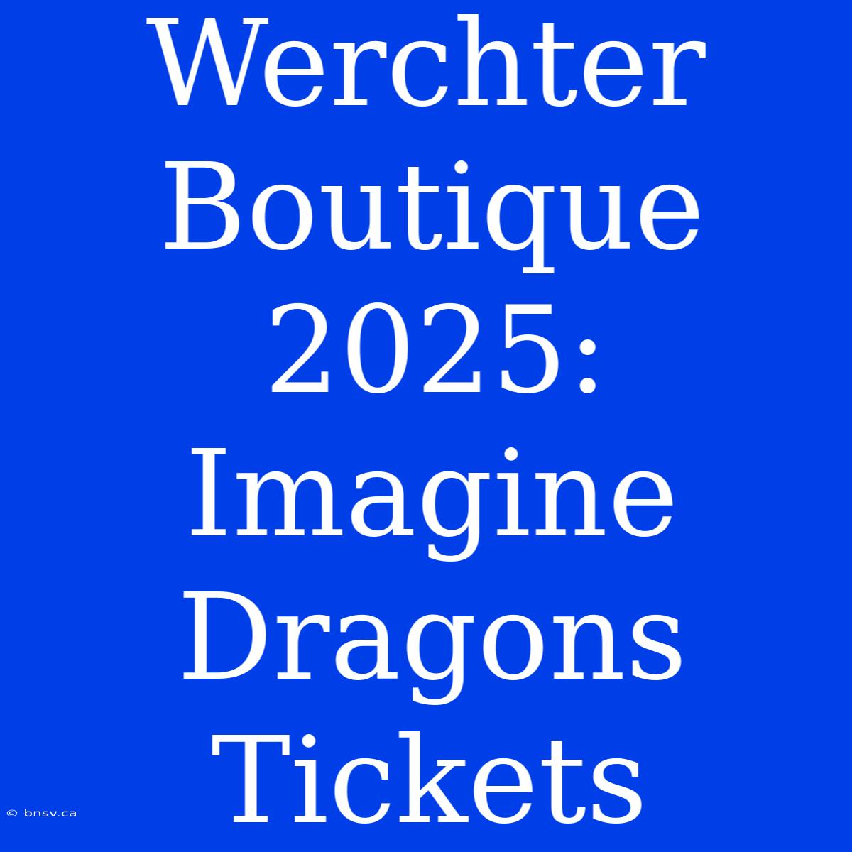 Werchter Boutique 2025: Imagine Dragons Tickets