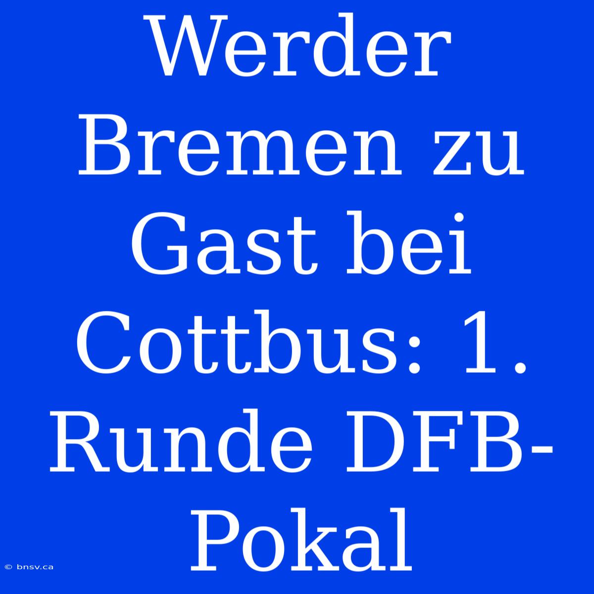 Werder Bremen Zu Gast Bei Cottbus: 1. Runde DFB-Pokal