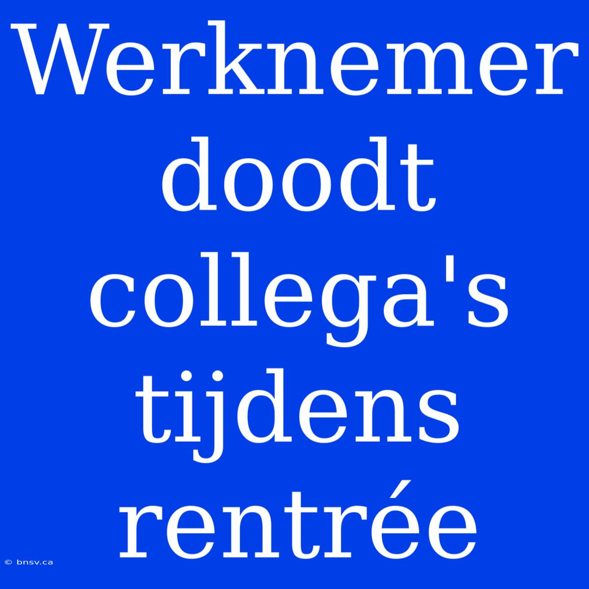 Werknemer Doodt Collega's Tijdens Rentrée