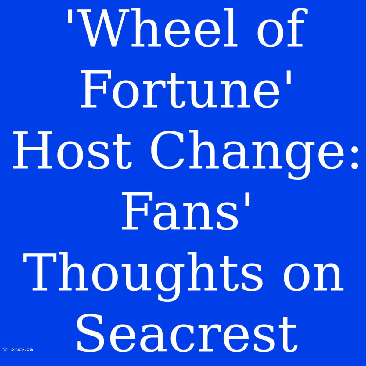 'Wheel Of Fortune' Host Change: Fans' Thoughts On Seacrest