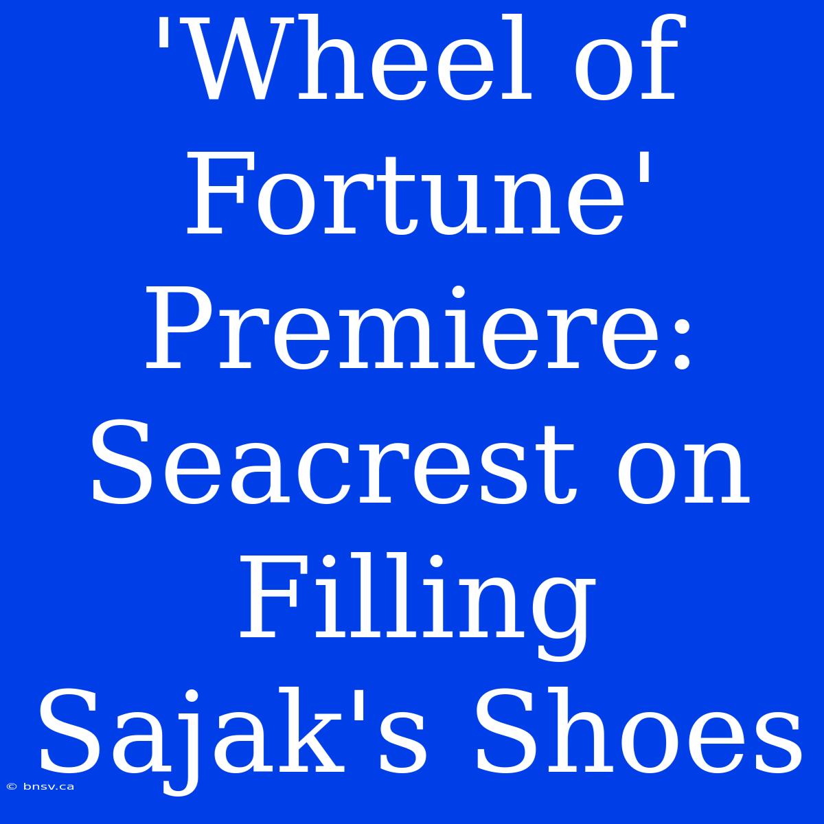 'Wheel Of Fortune' Premiere: Seacrest On Filling Sajak's Shoes