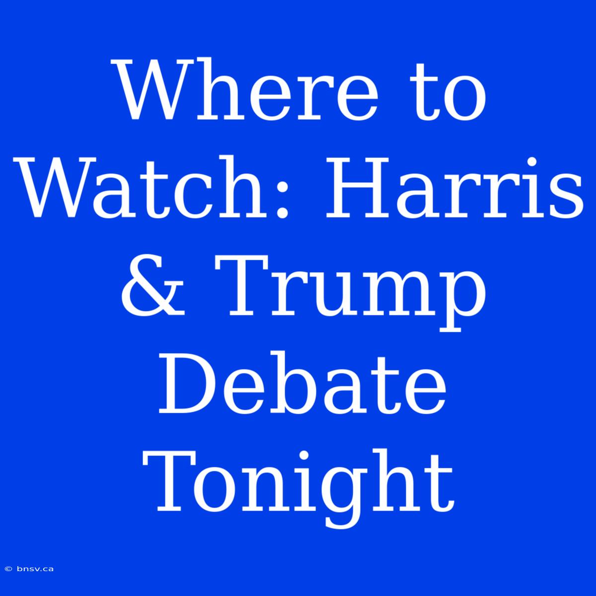 Where To Watch: Harris & Trump Debate Tonight