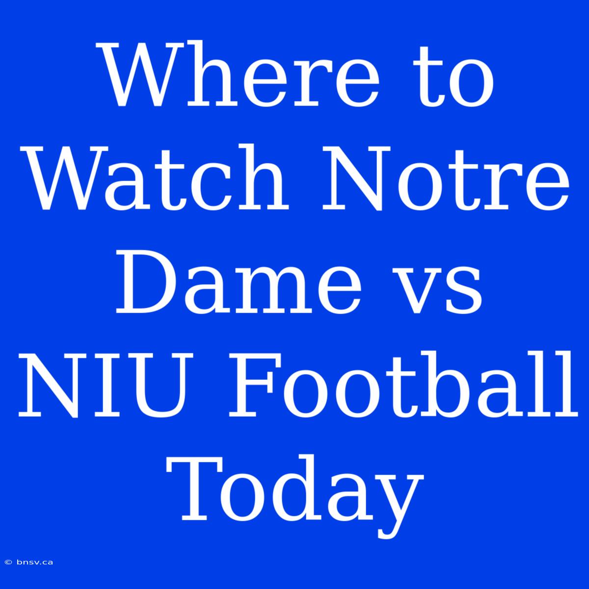 Where To Watch Notre Dame Vs NIU Football Today