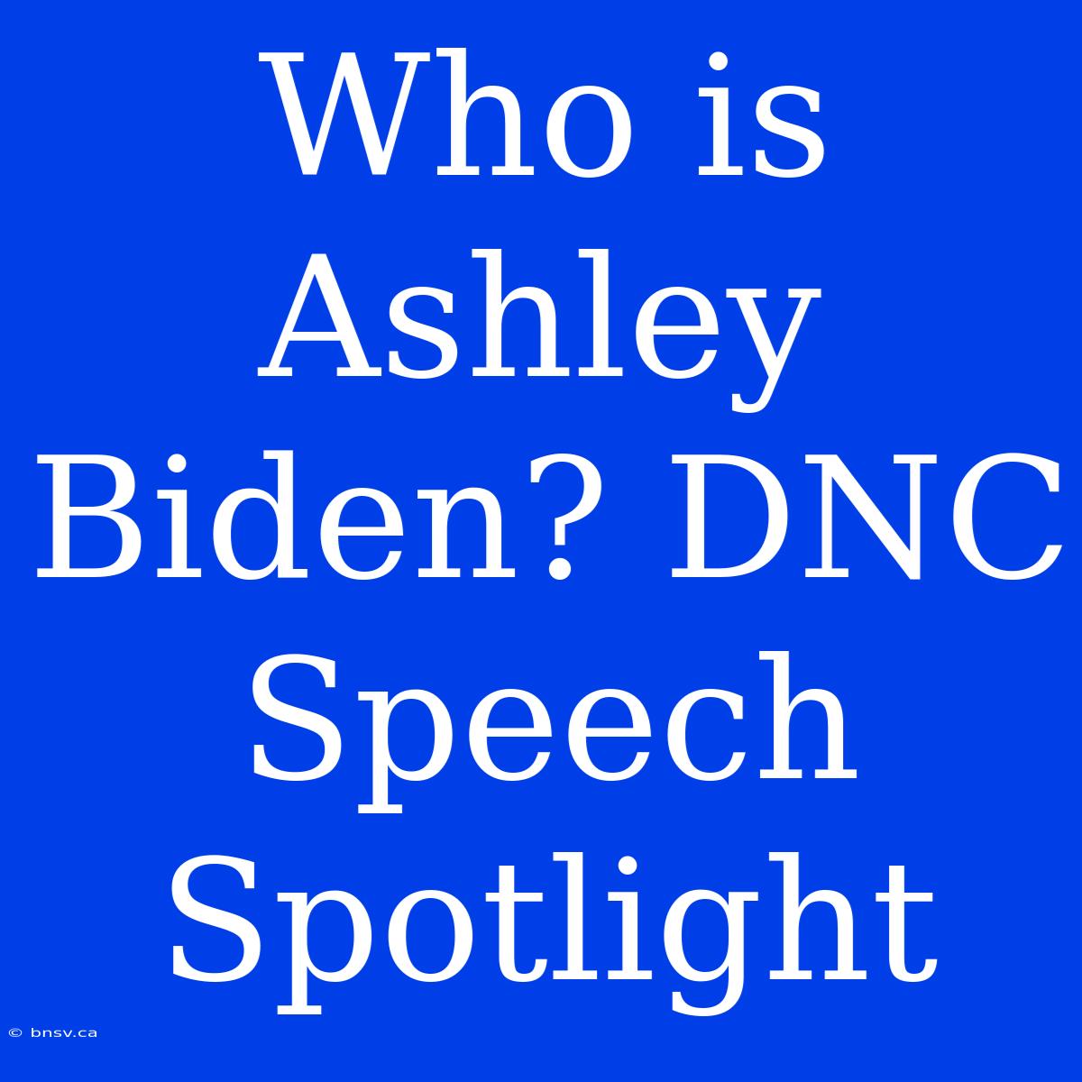 Who Is Ashley Biden? DNC Speech Spotlight