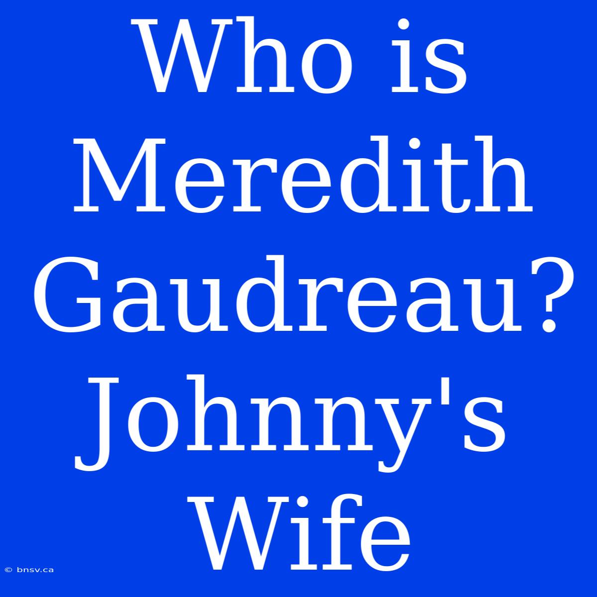 Who Is Meredith Gaudreau? Johnny's Wife