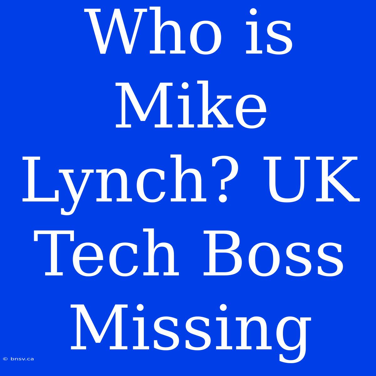 Who Is Mike Lynch? UK Tech Boss Missing