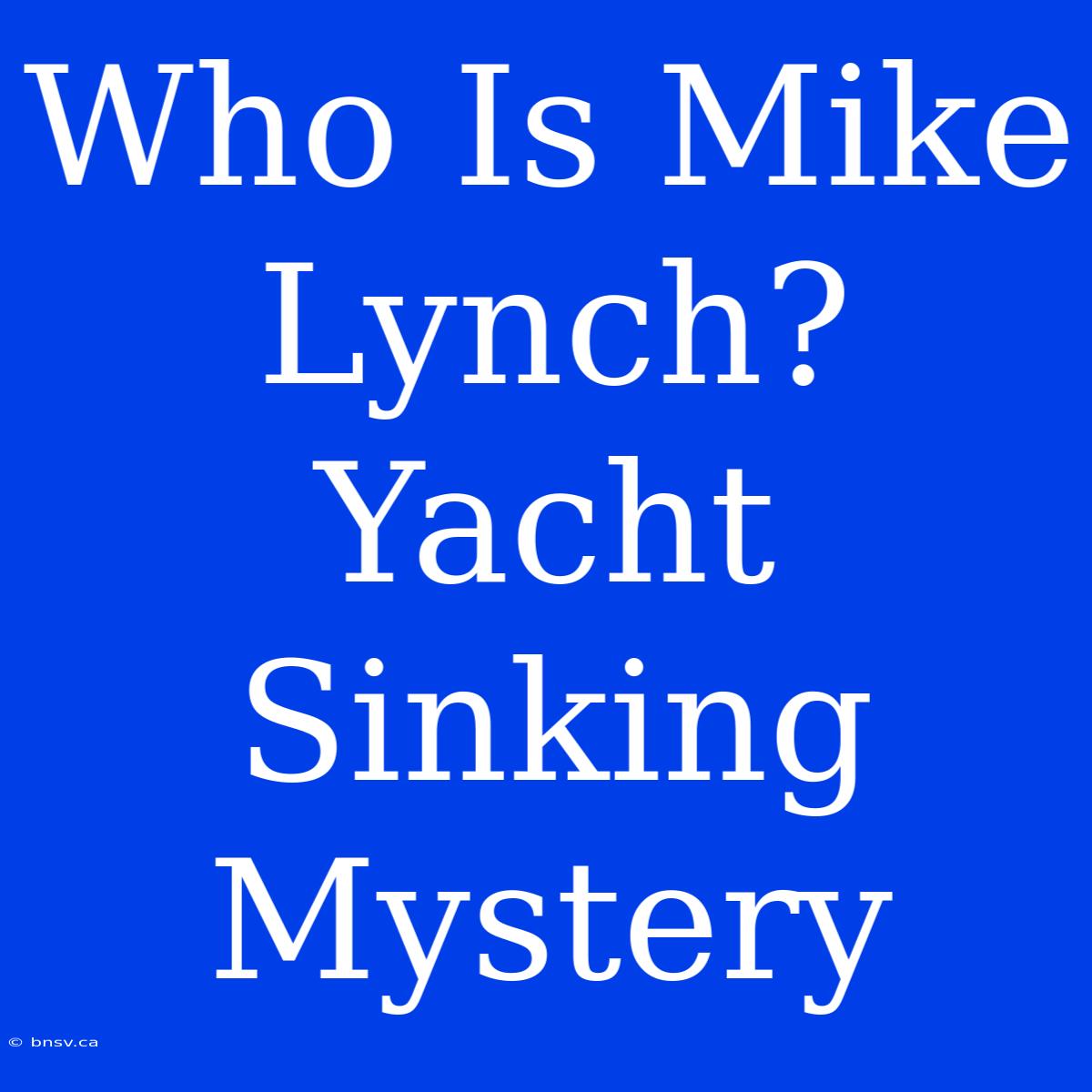 Who Is Mike Lynch? Yacht Sinking Mystery