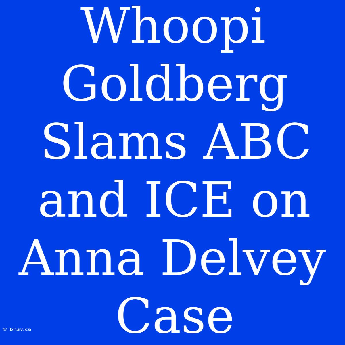 Whoopi Goldberg Slams ABC And ICE On Anna Delvey Case