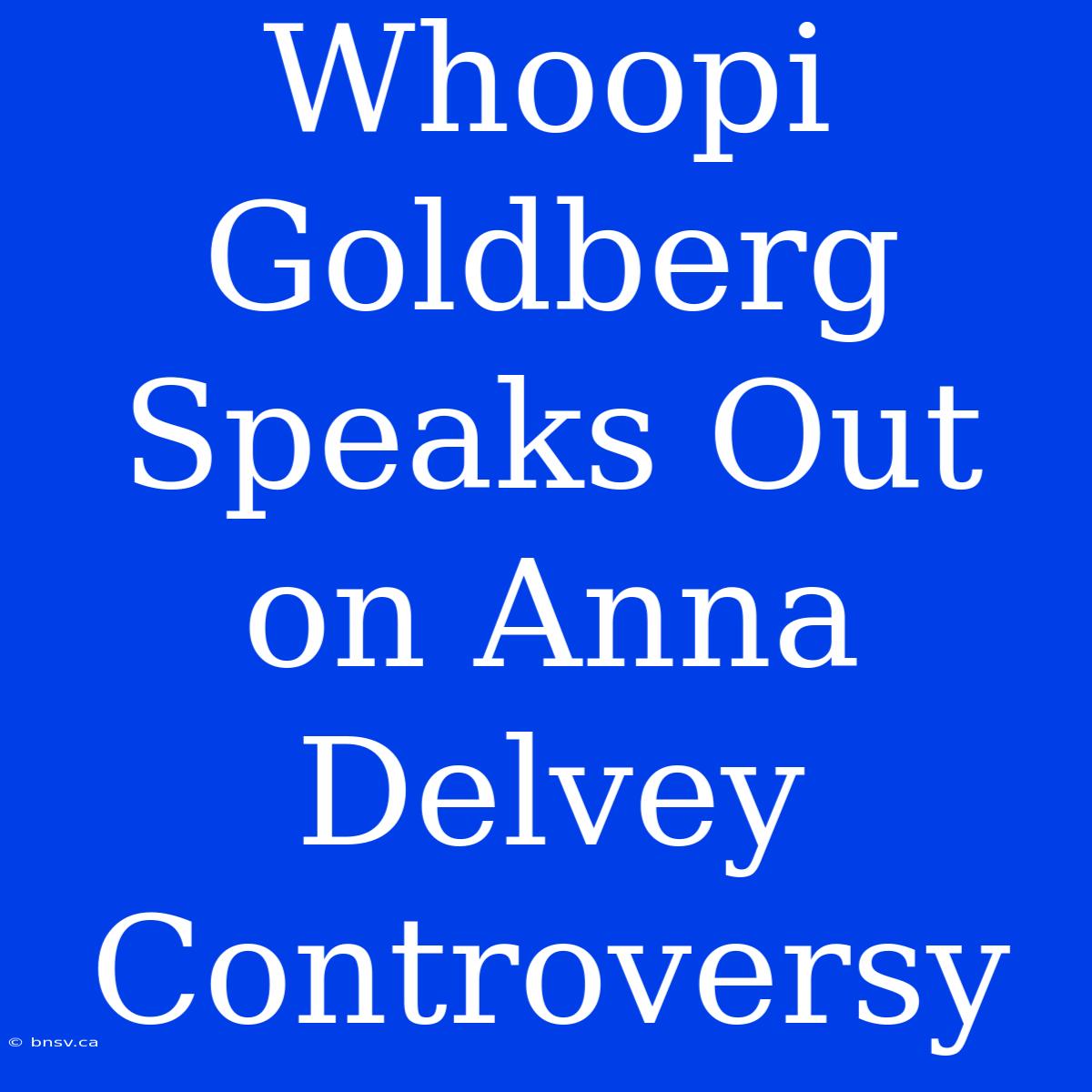 Whoopi Goldberg Speaks Out On Anna Delvey Controversy