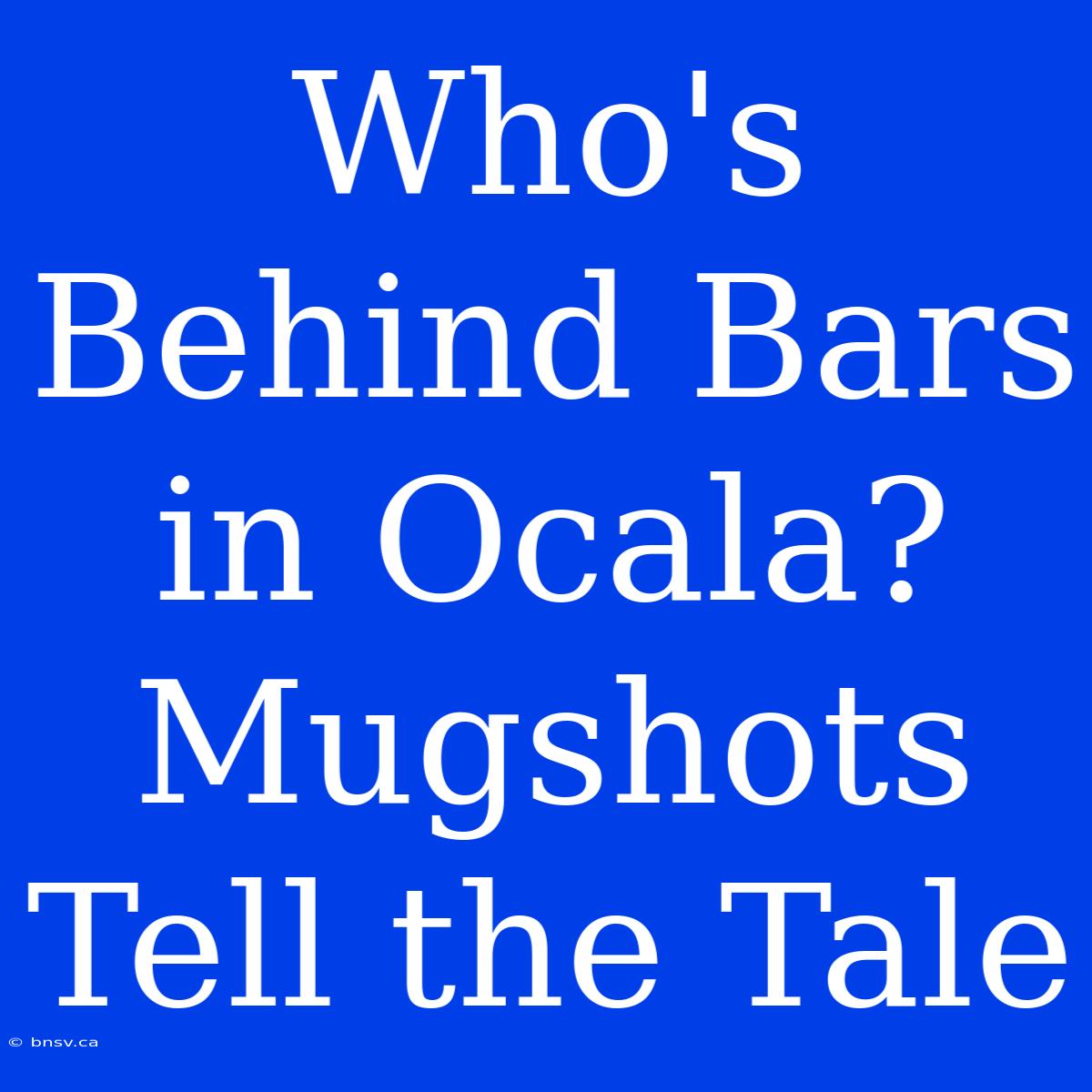 Who's Behind Bars In Ocala? Mugshots Tell The Tale