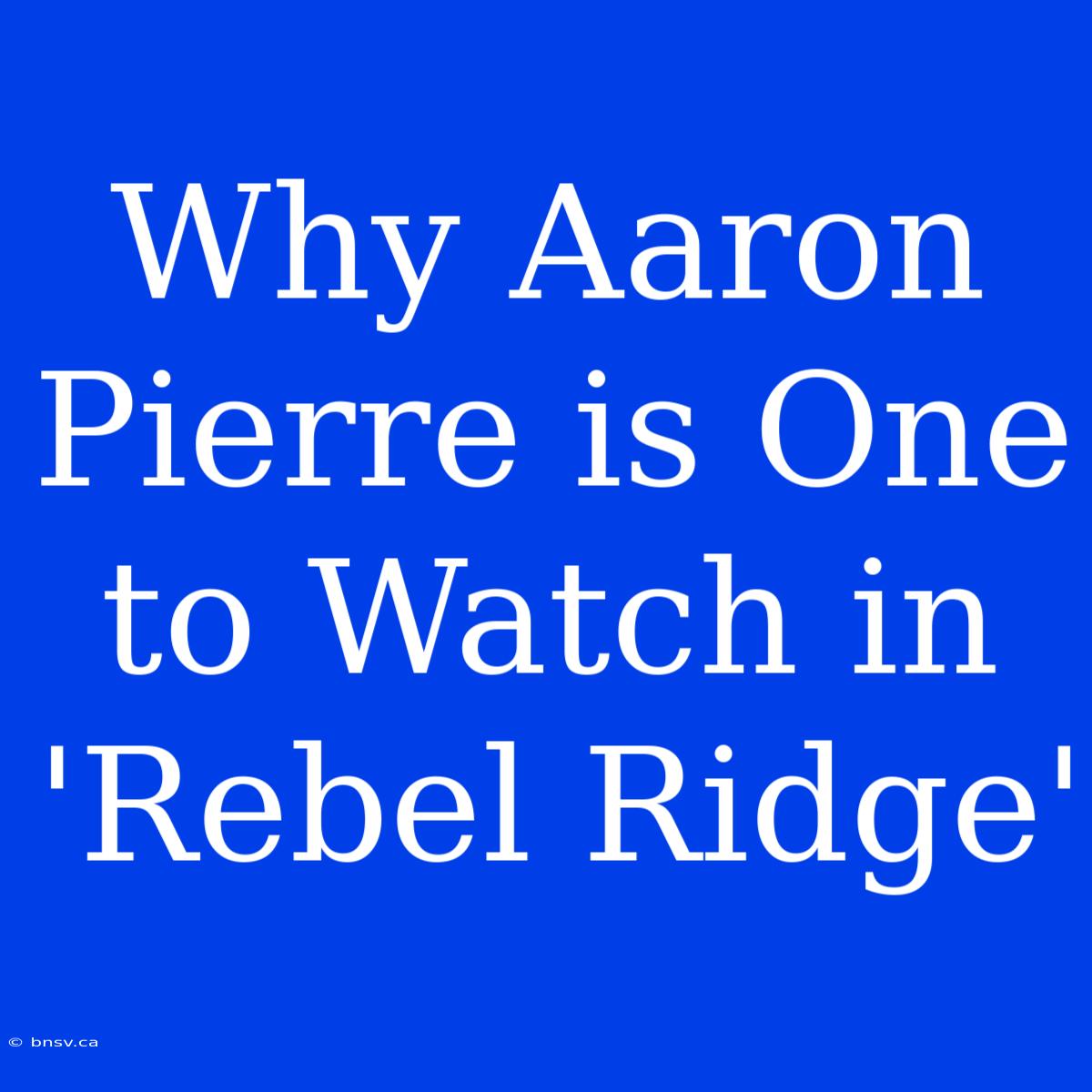 Why Aaron Pierre Is One To Watch In 'Rebel Ridge'