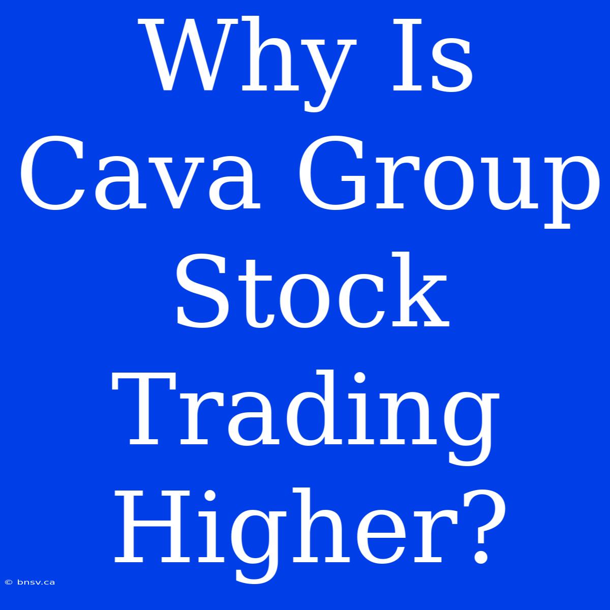 Why Is Cava Group Stock Trading Higher?